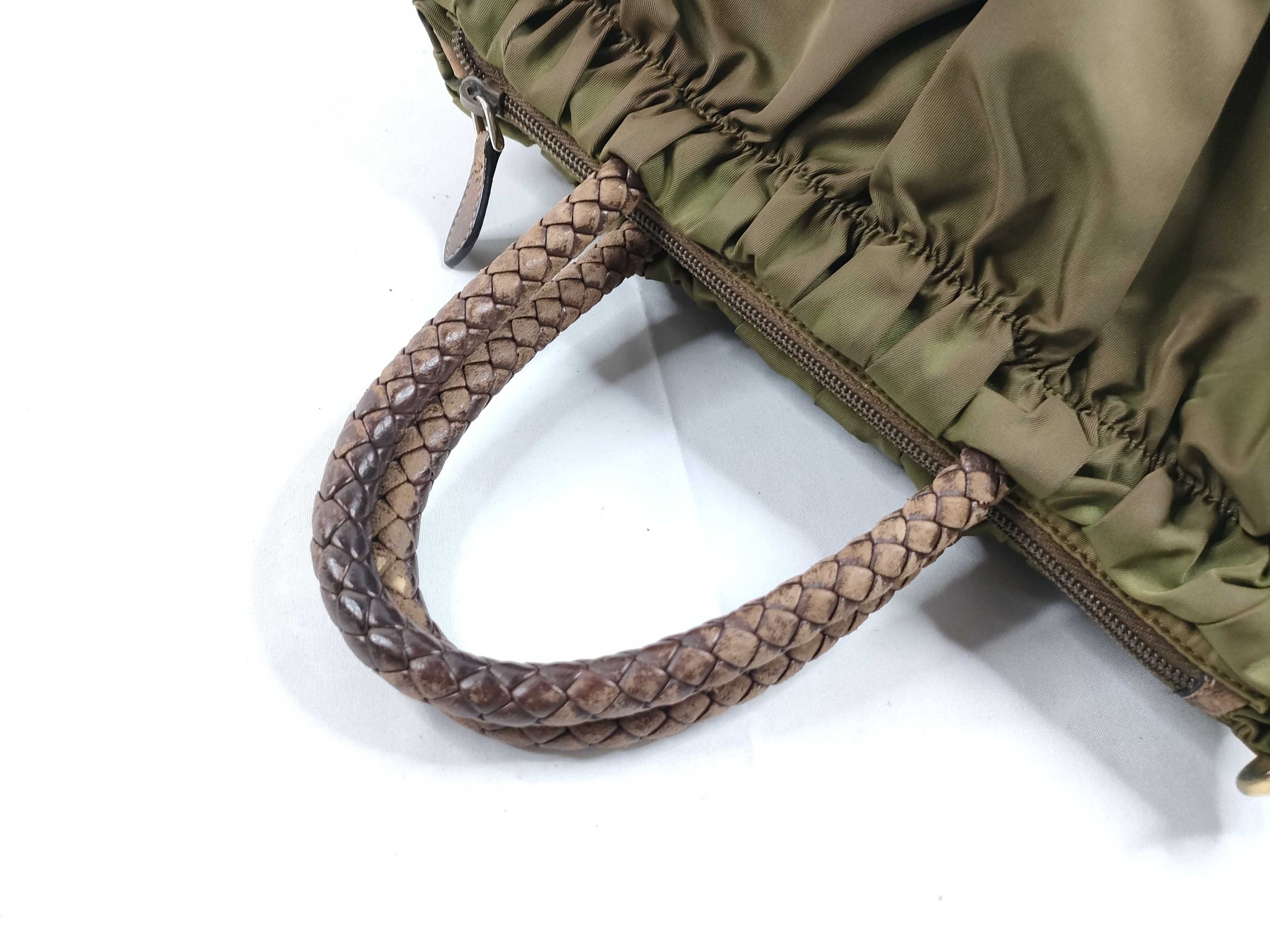 Nylon 2-Way Bag with Long Strap, Khaki Handbag — view 6