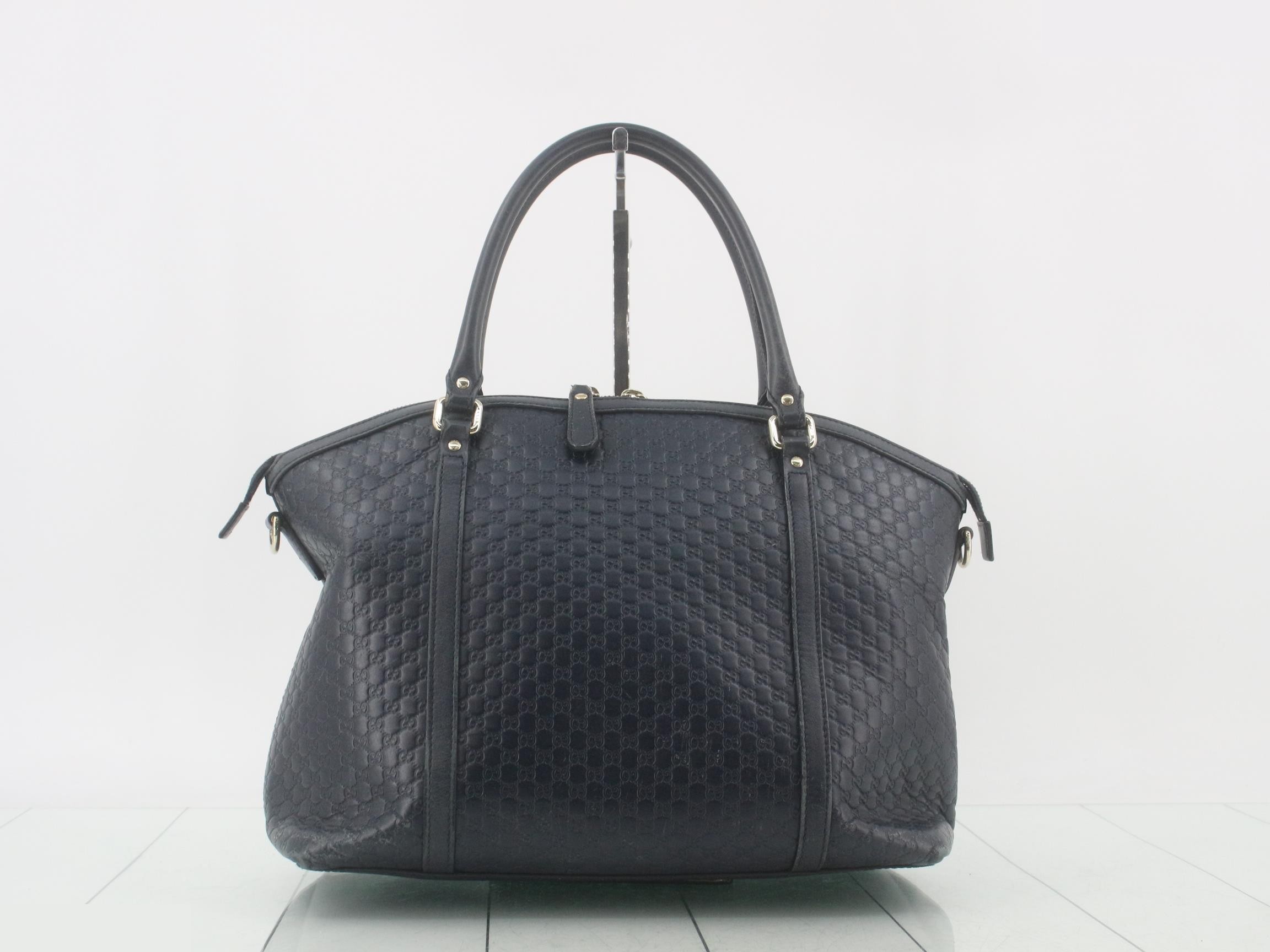 Guccissima Micro GG 2-way bag, leather, navy — view 2