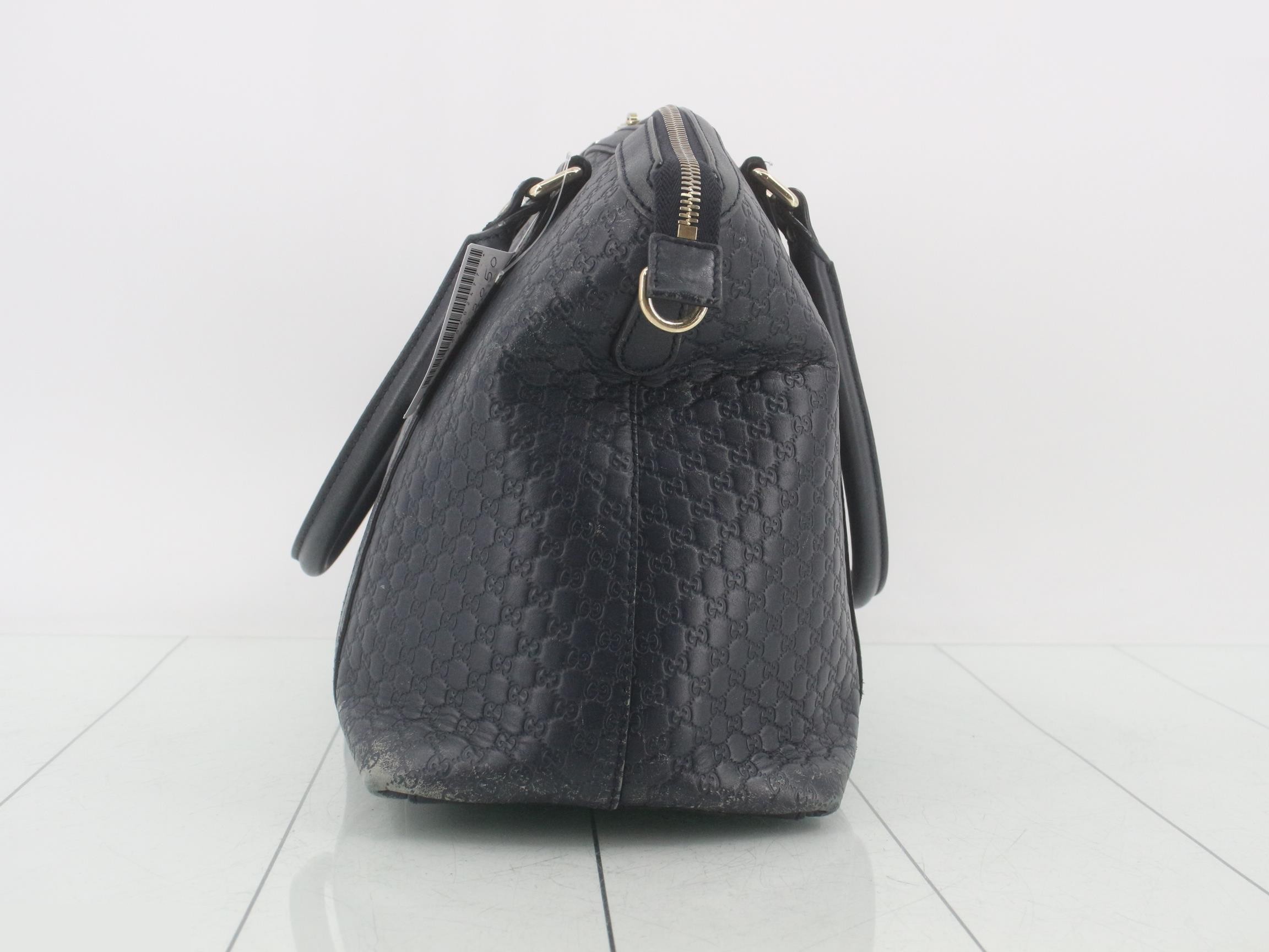 Guccissima Micro GG 2-way bag, leather, navy — view 3