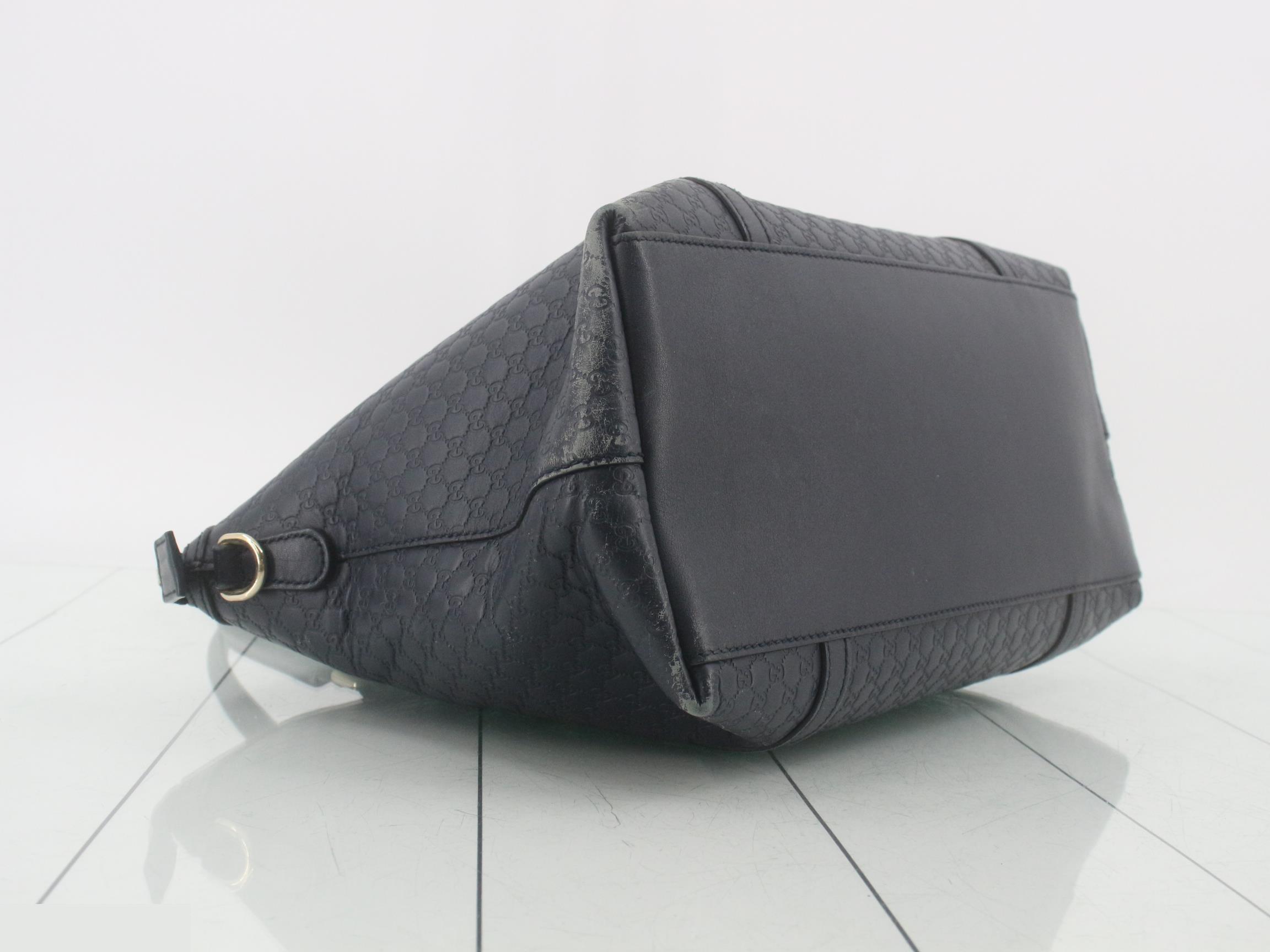Guccissima Micro GG 2-way bag, leather, navy — view 5