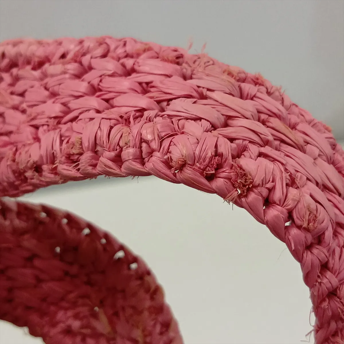 Font Tote Mini Raffia x Leather 2-Way Handbag Pink — view 11