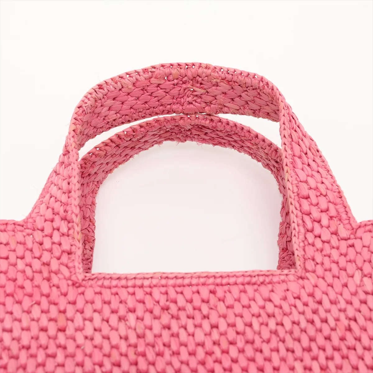 Font Tote Mini Raffia x Leather 2-Way Handbag Pink — view 6