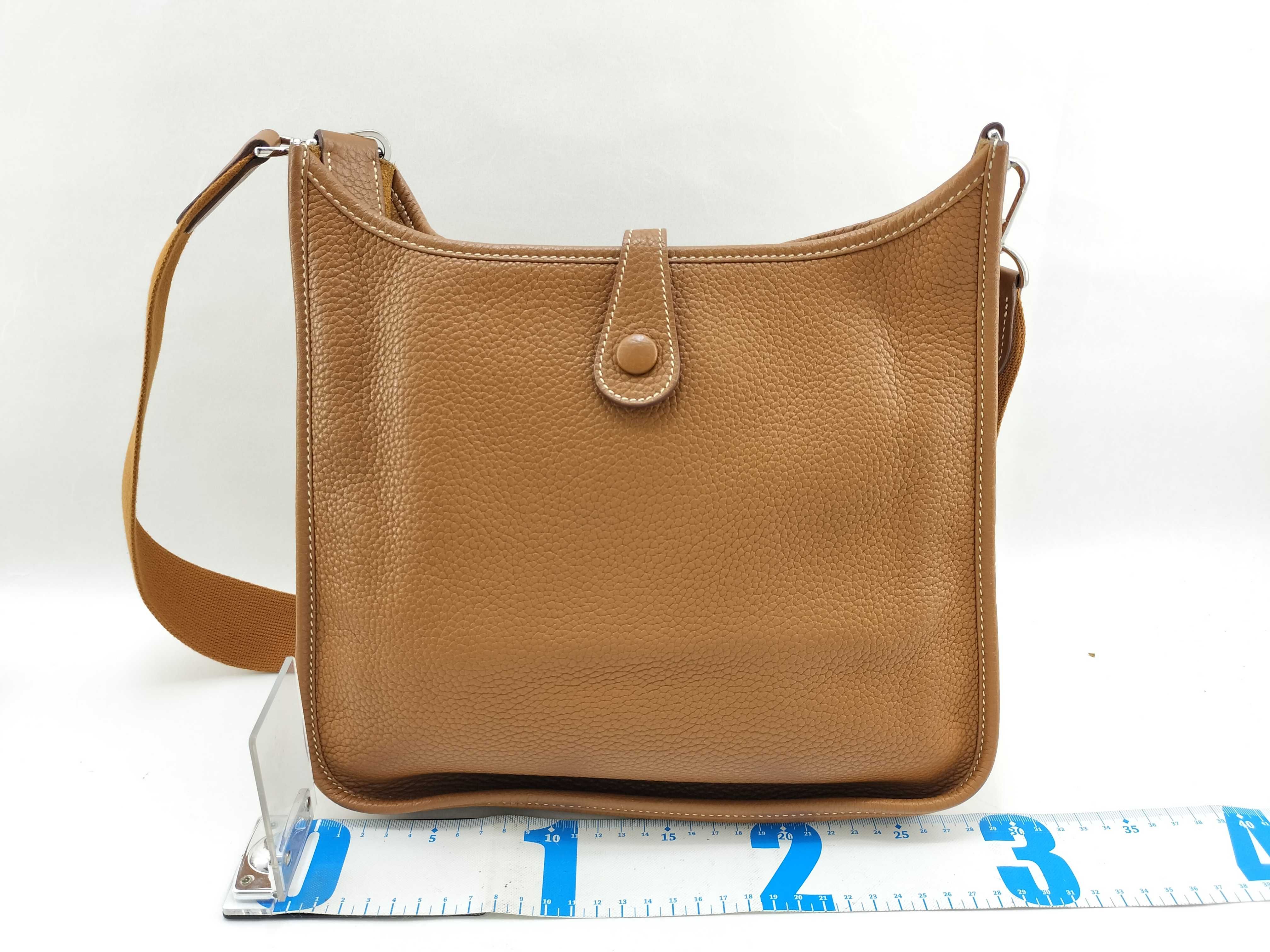 Evelyne 1 PM Taurillon Clemence Leather Brown Shoulder Bag N — view 2