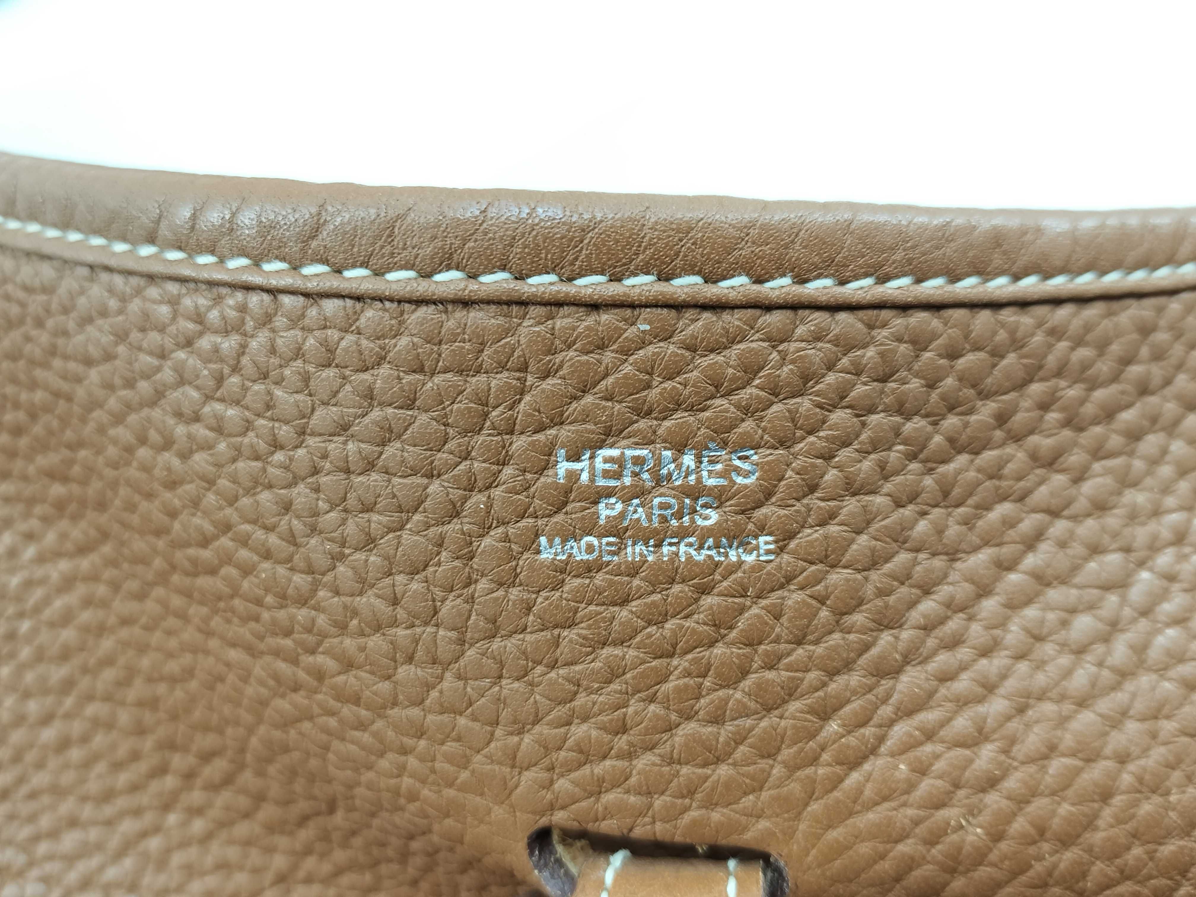 Evelyne 1 PM Taurillon Clemence Leather Brown Shoulder Bag N — view 12