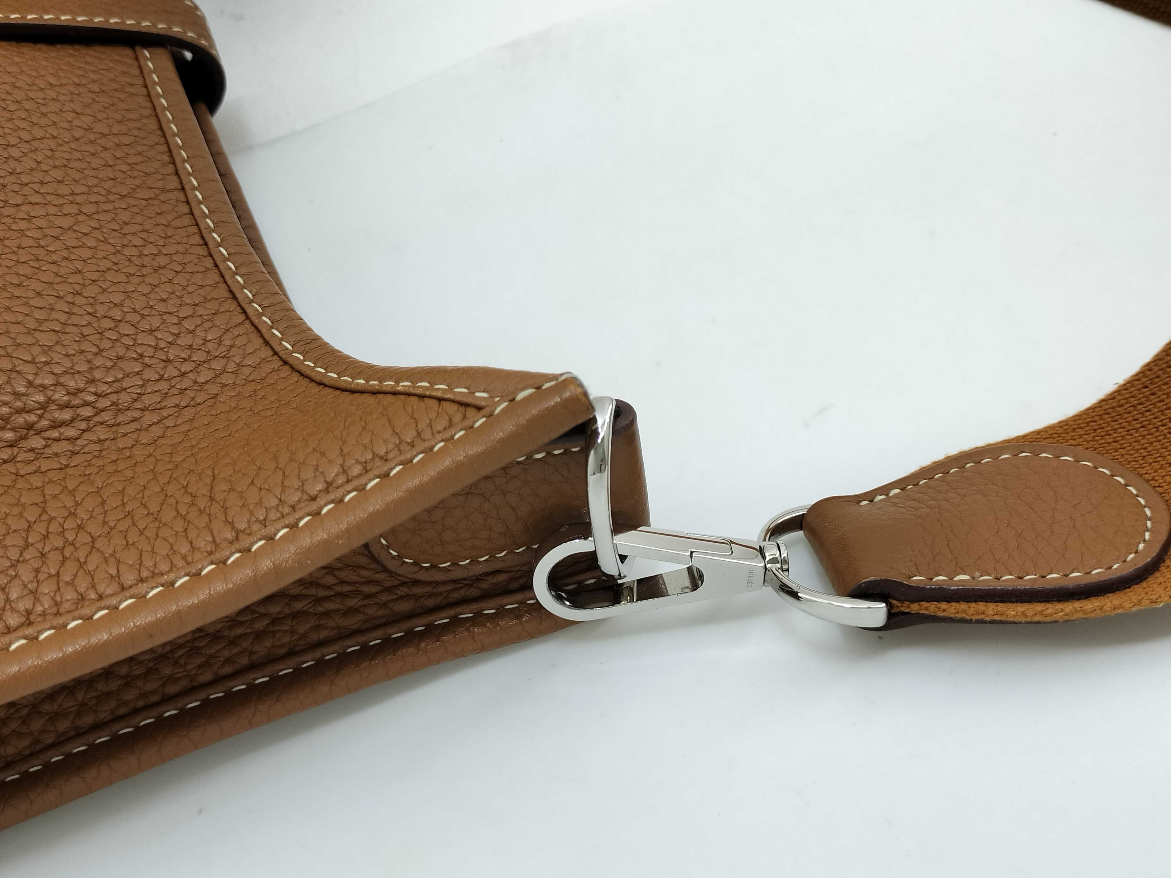 Evelyne 1 PM Taurillon Clemence Leather Brown Shoulder Bag N — view 5