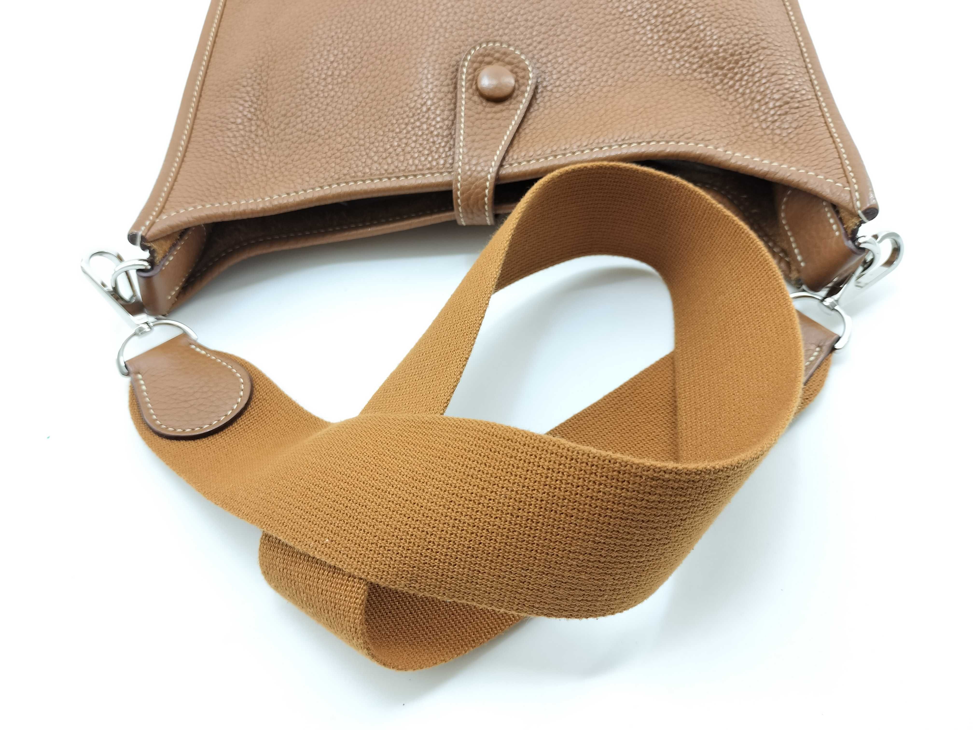 Evelyne 1 PM Taurillon Clemence Leather Brown Shoulder Bag N — view 6