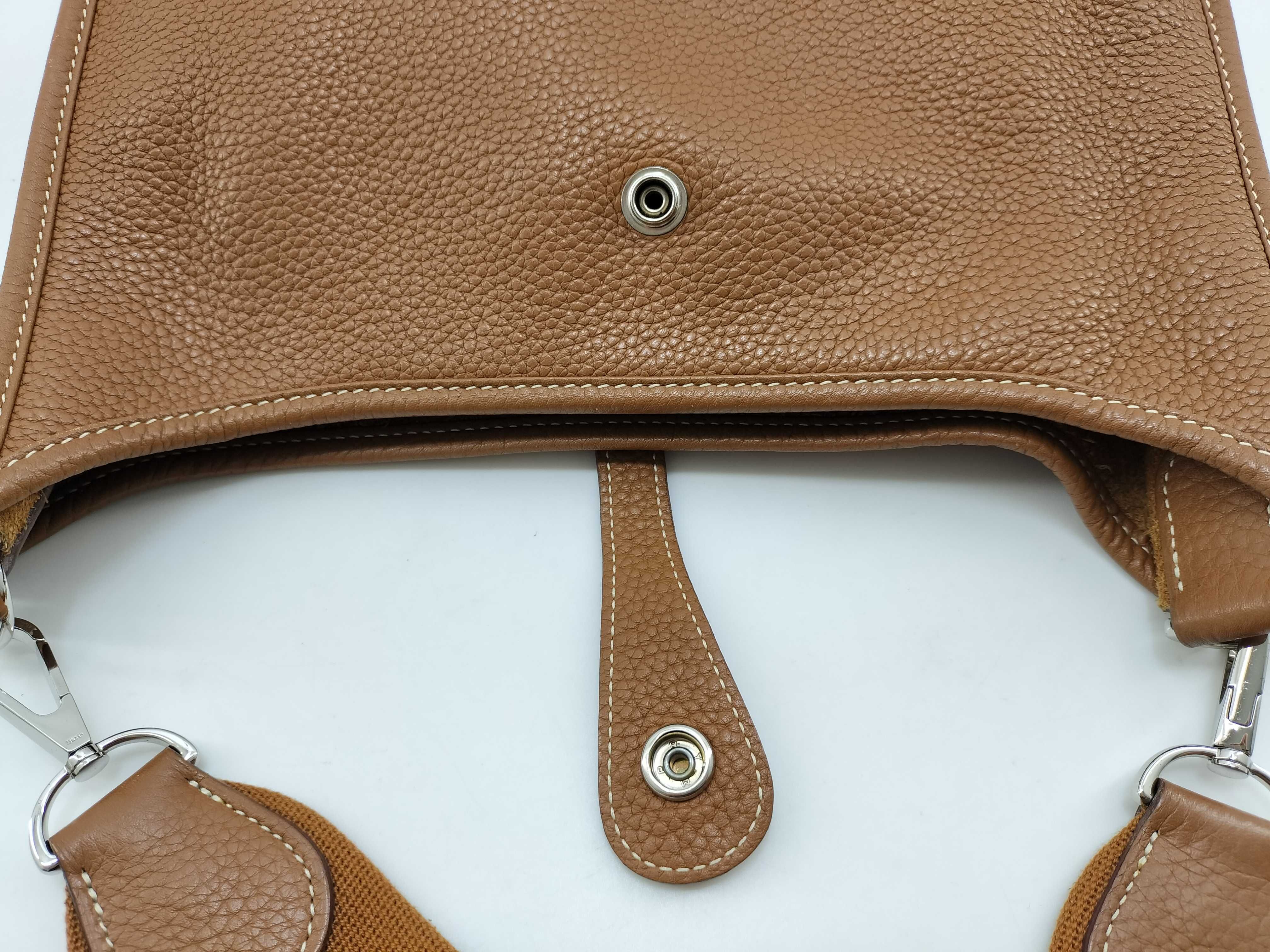 Evelyne 1 PM Taurillon Clemence Leather Brown Shoulder Bag N — view 8