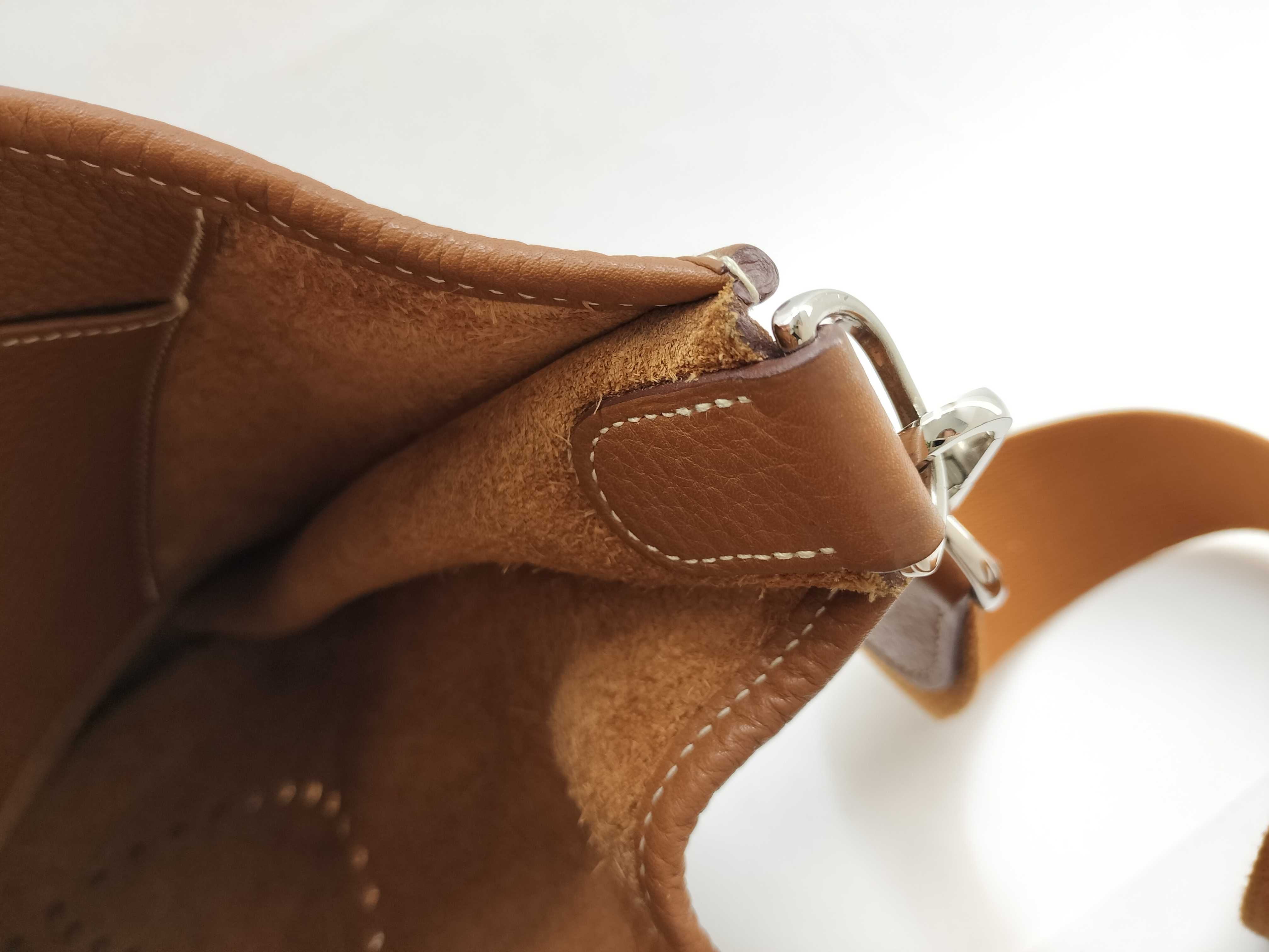 Evelyne 1 PM Taurillon Clemence Leather Brown Shoulder Bag N — view 10