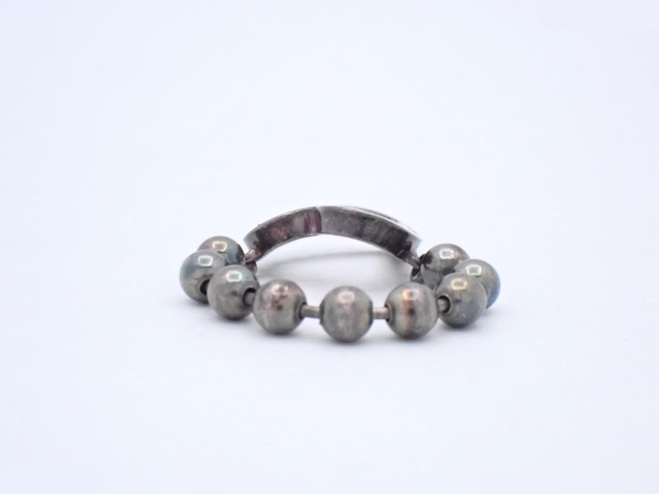 925g / 4.4g Ball chain heart ring, size #12 — view 2