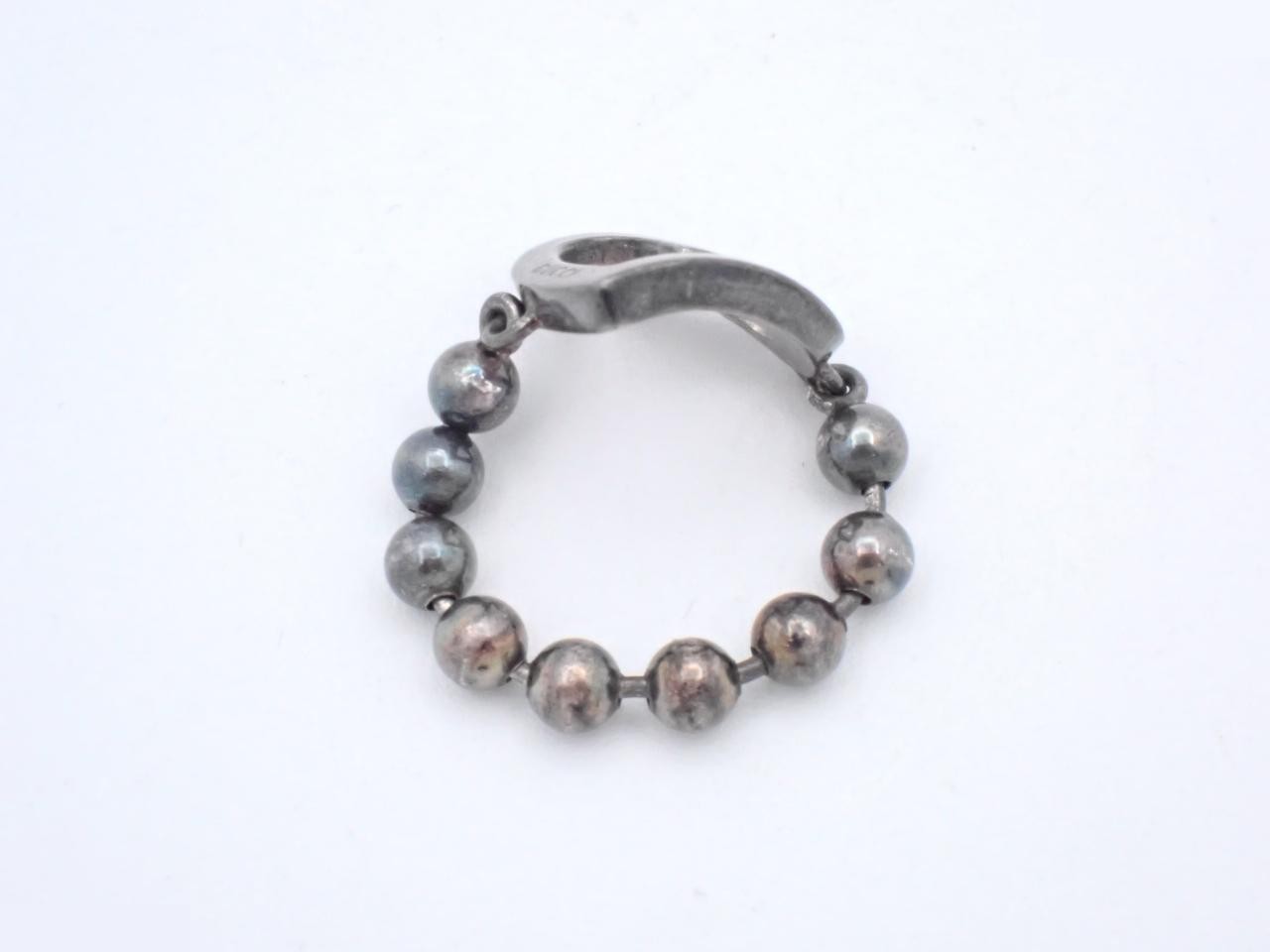 925g / 4.4g Ball chain heart ring, size #12 — view 3