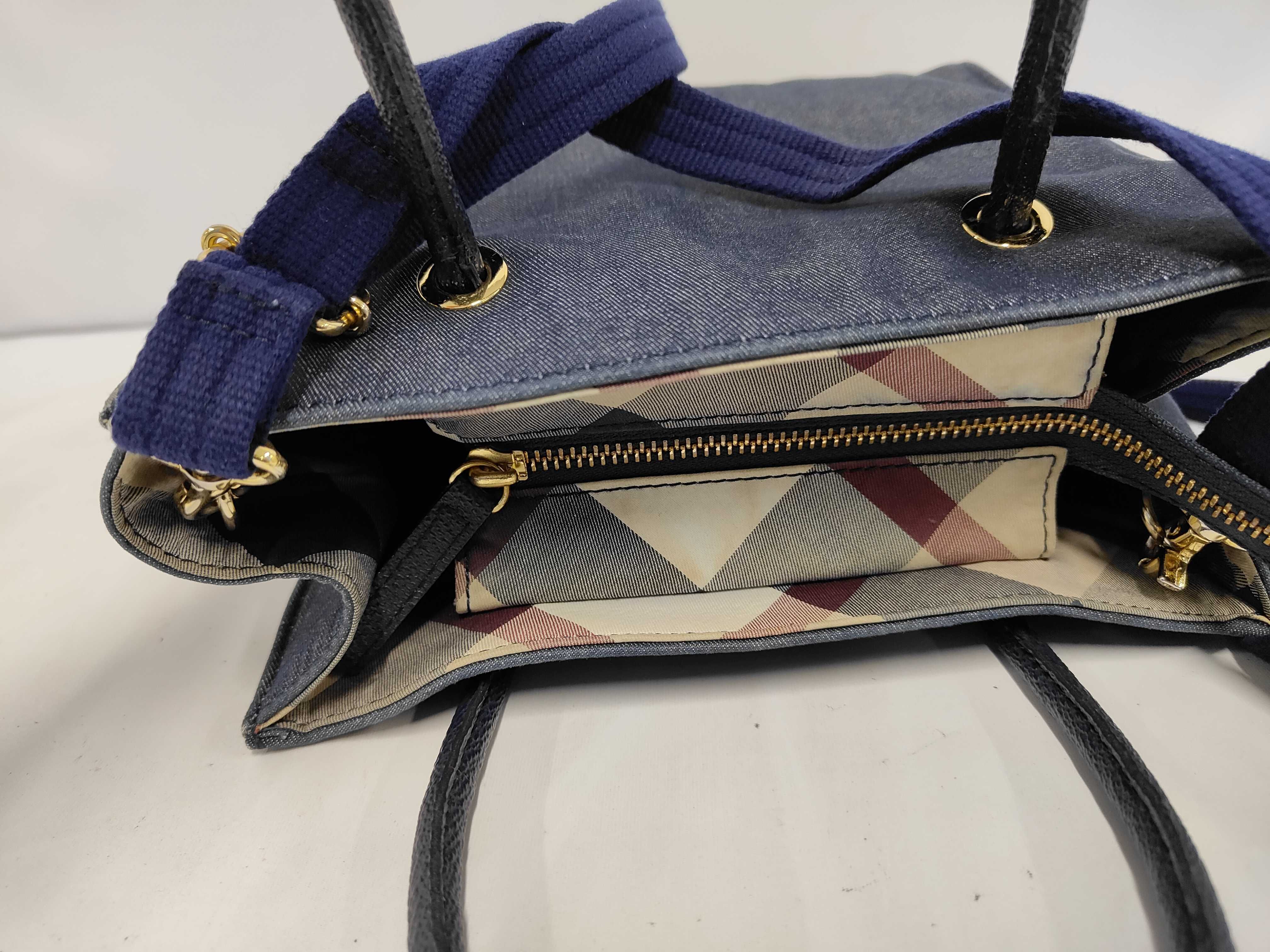 Crestbridge Blue Label Denim Nova Check 2-Way Shoulder Bag with Strap (Handbag) — view 8