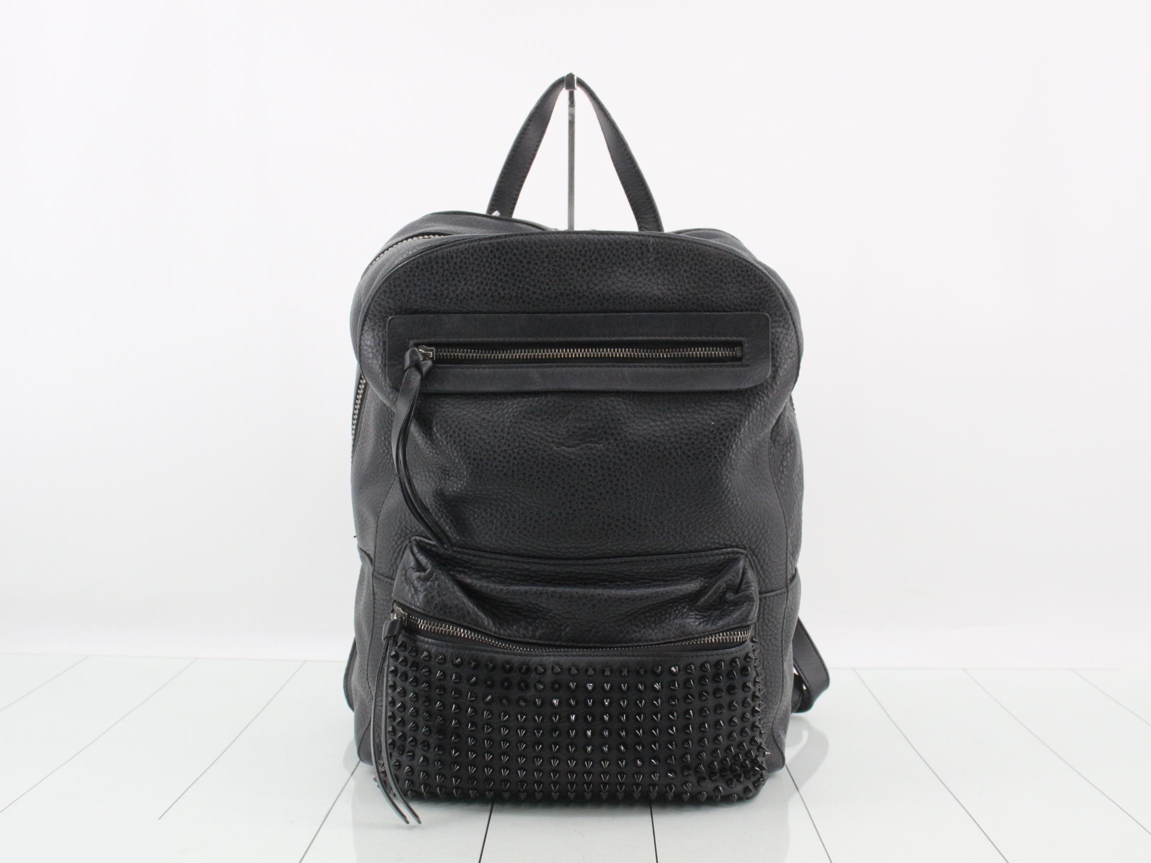 Spike stud leather backpack