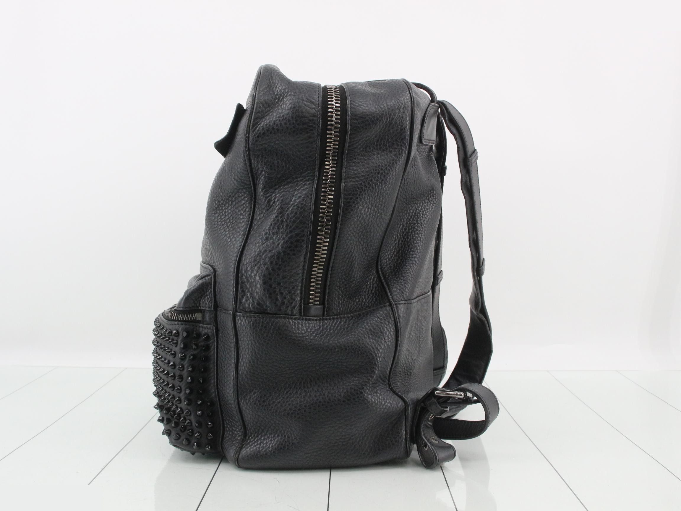 Spike stud leather backpack — view 3