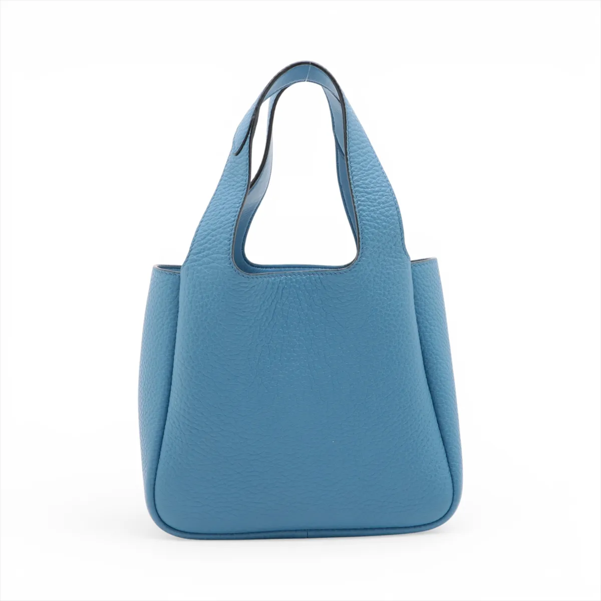 Vitello Daino Soft Leather Handbag, Blue, 1BA349 — view 2