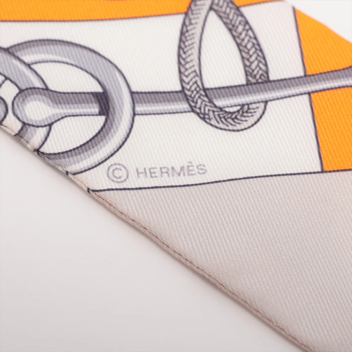 Twilly Cliquetis Scarf Silk Orange Thread — view 3
