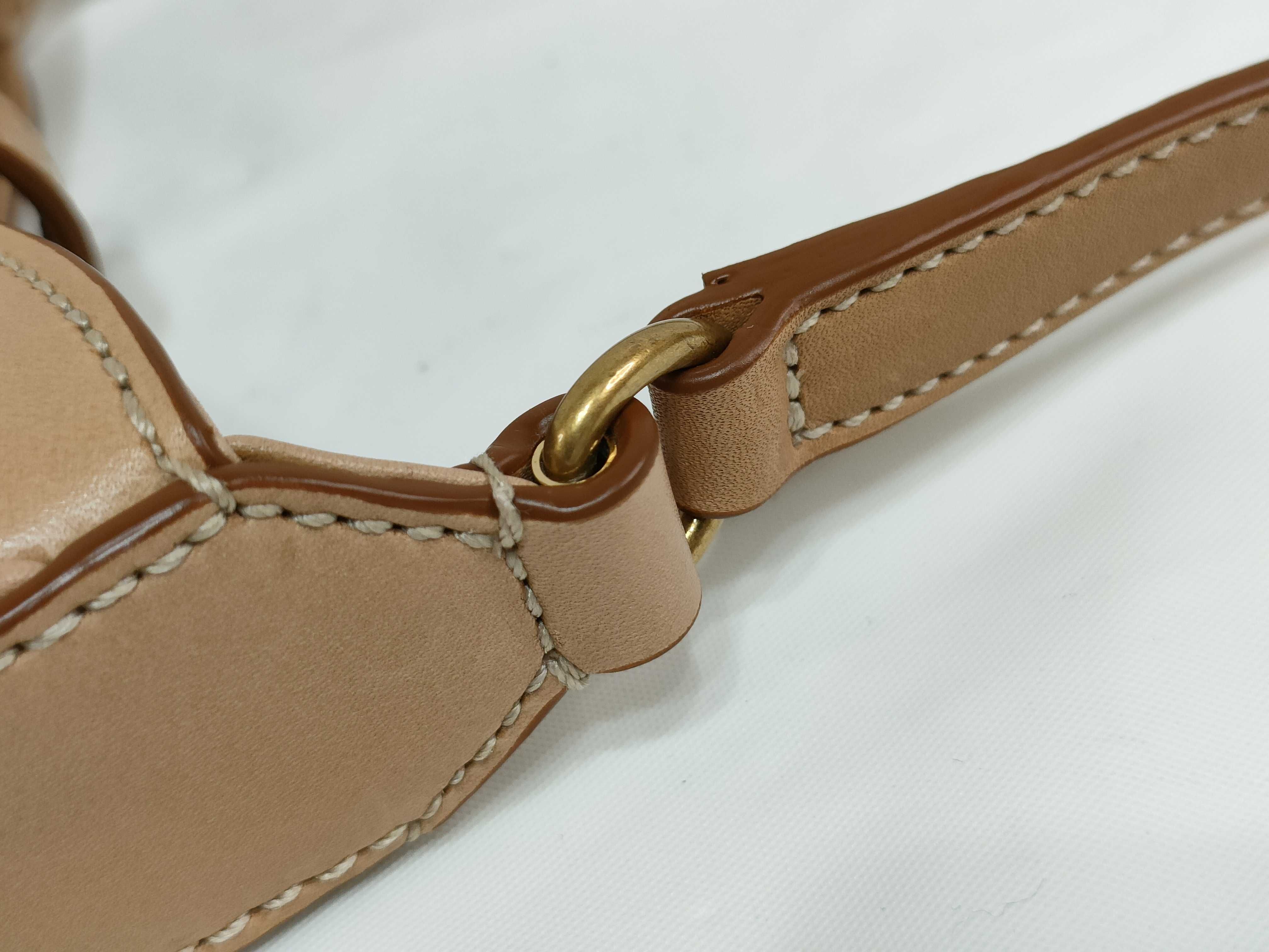 Mini Vertical Leather Shoulder Bag, Beige, 735214 (Shoulder Bag) — view 4