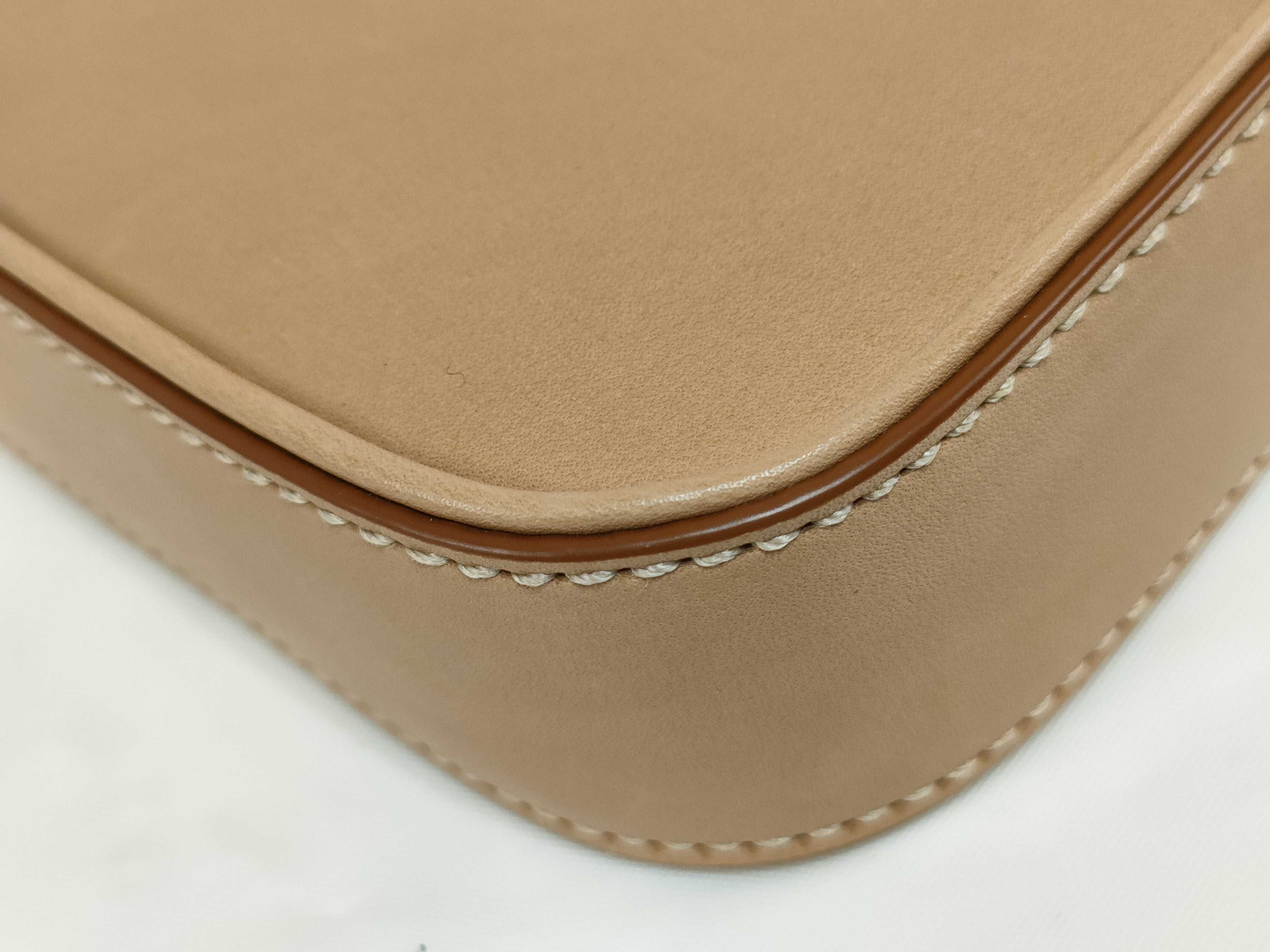 Mini Vertical Leather Shoulder Bag, Beige, 735214 (Shoulder Bag) — view 5