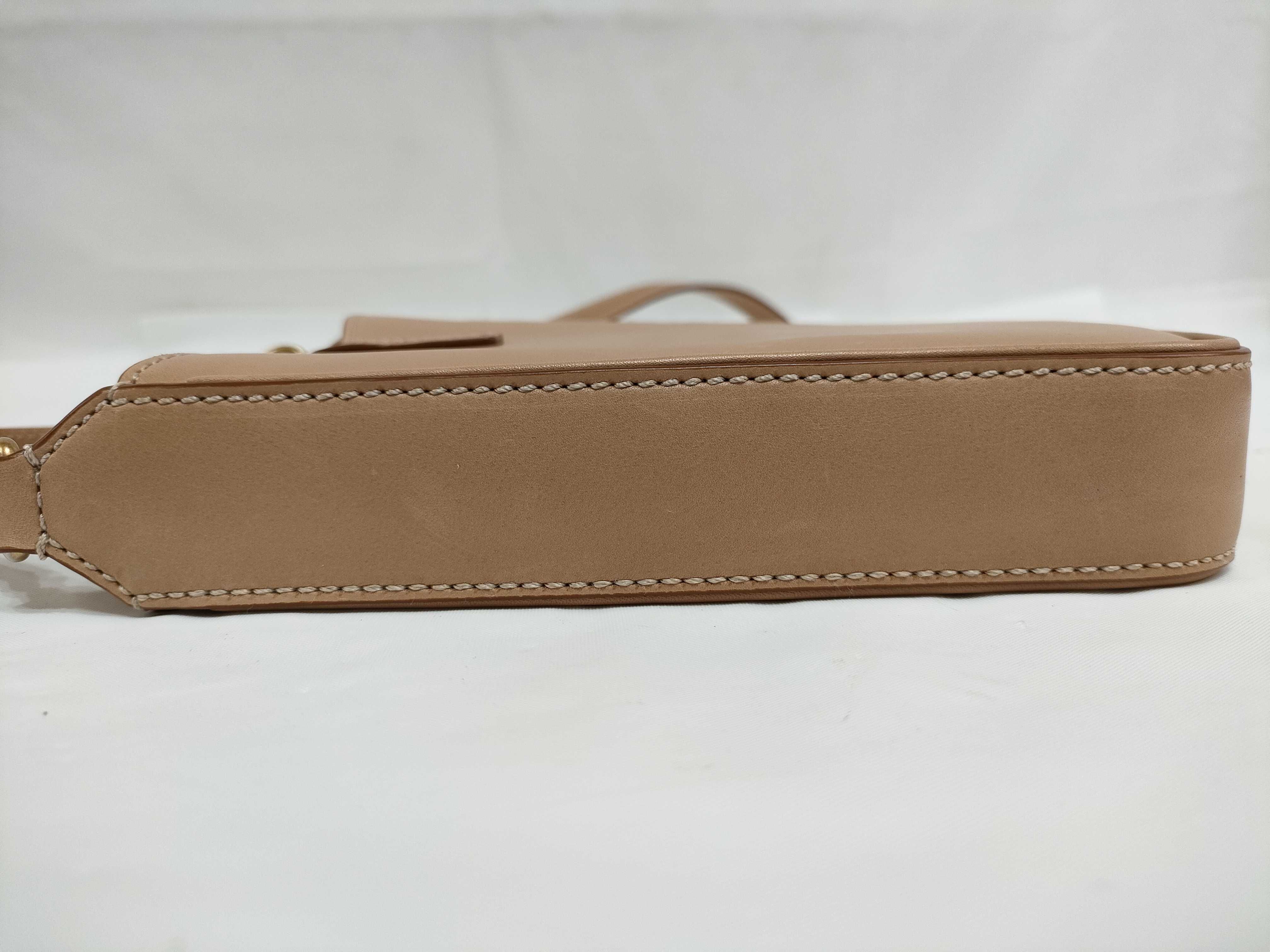 Mini Vertical Leather Shoulder Bag, Beige, 735214 (Shoulder Bag) — view 8