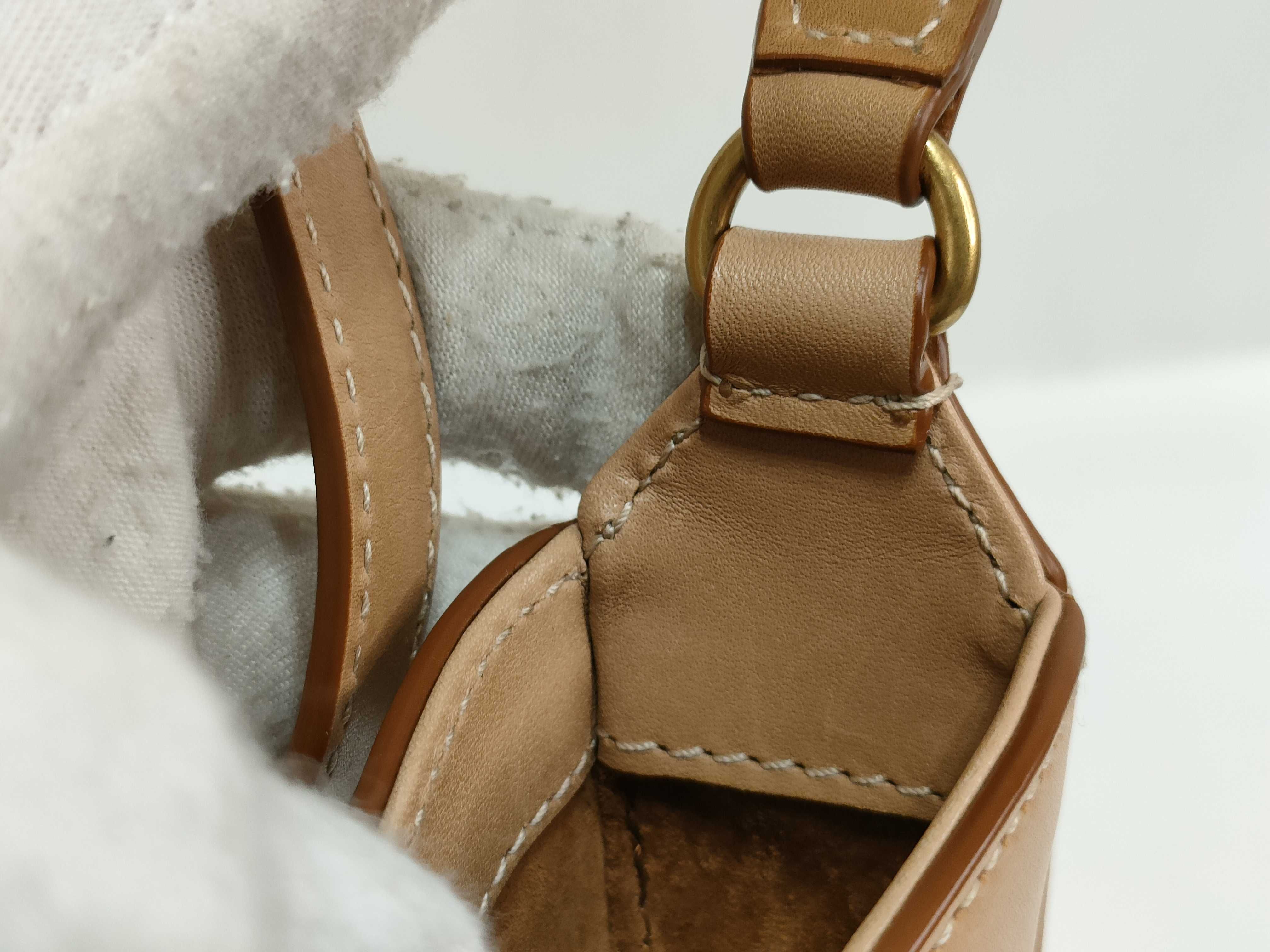 Mini Vertical Leather Shoulder Bag, Beige, 735214 (Shoulder Bag) — view 10