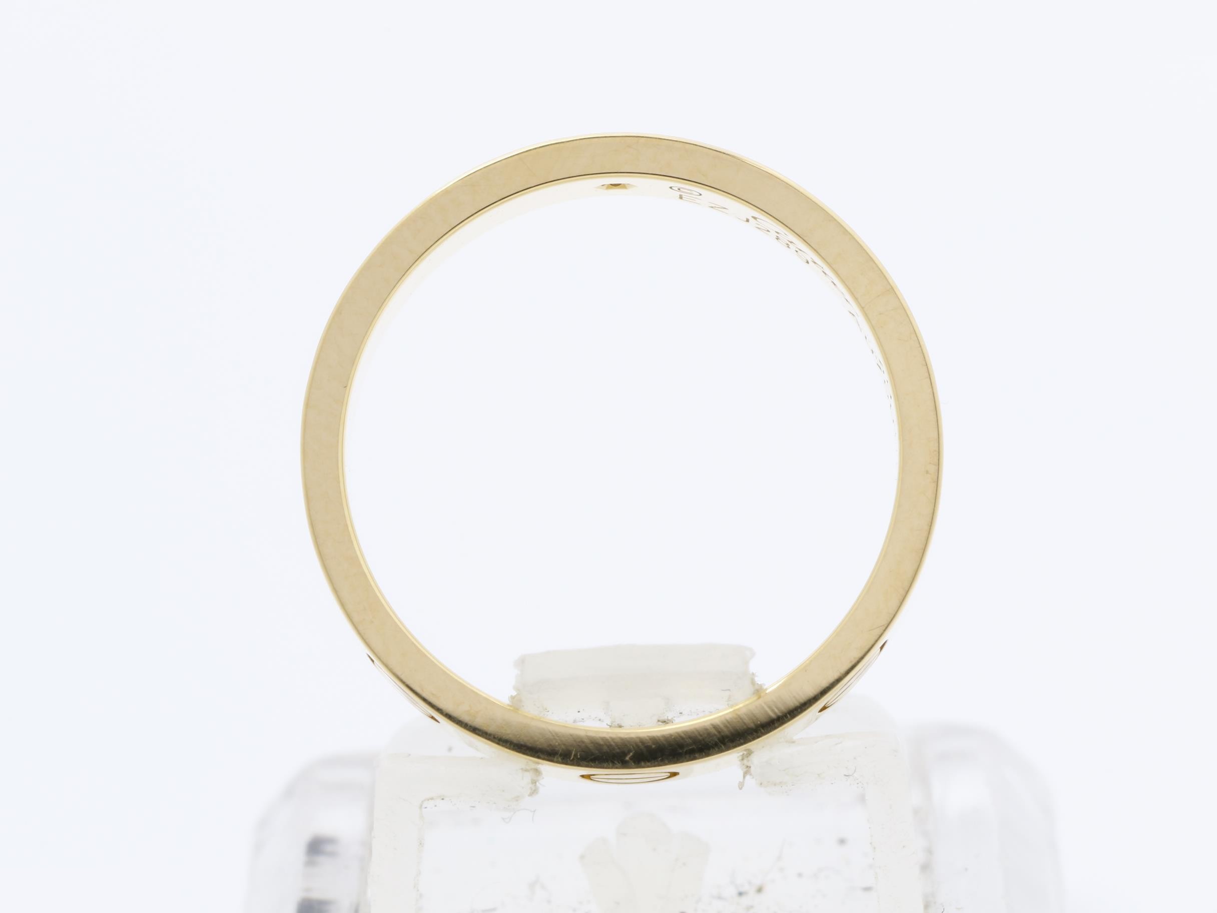 Au750YG Mini Love Diamond Ring, Size 49, 4.1g, Approx. 3.8mm Width — view 5