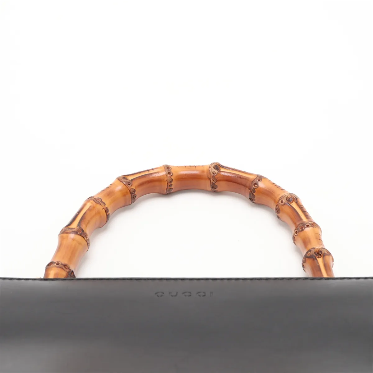Bamboo Nymphaea Leather 2-Way Handbag, Black, 459076 — view 6