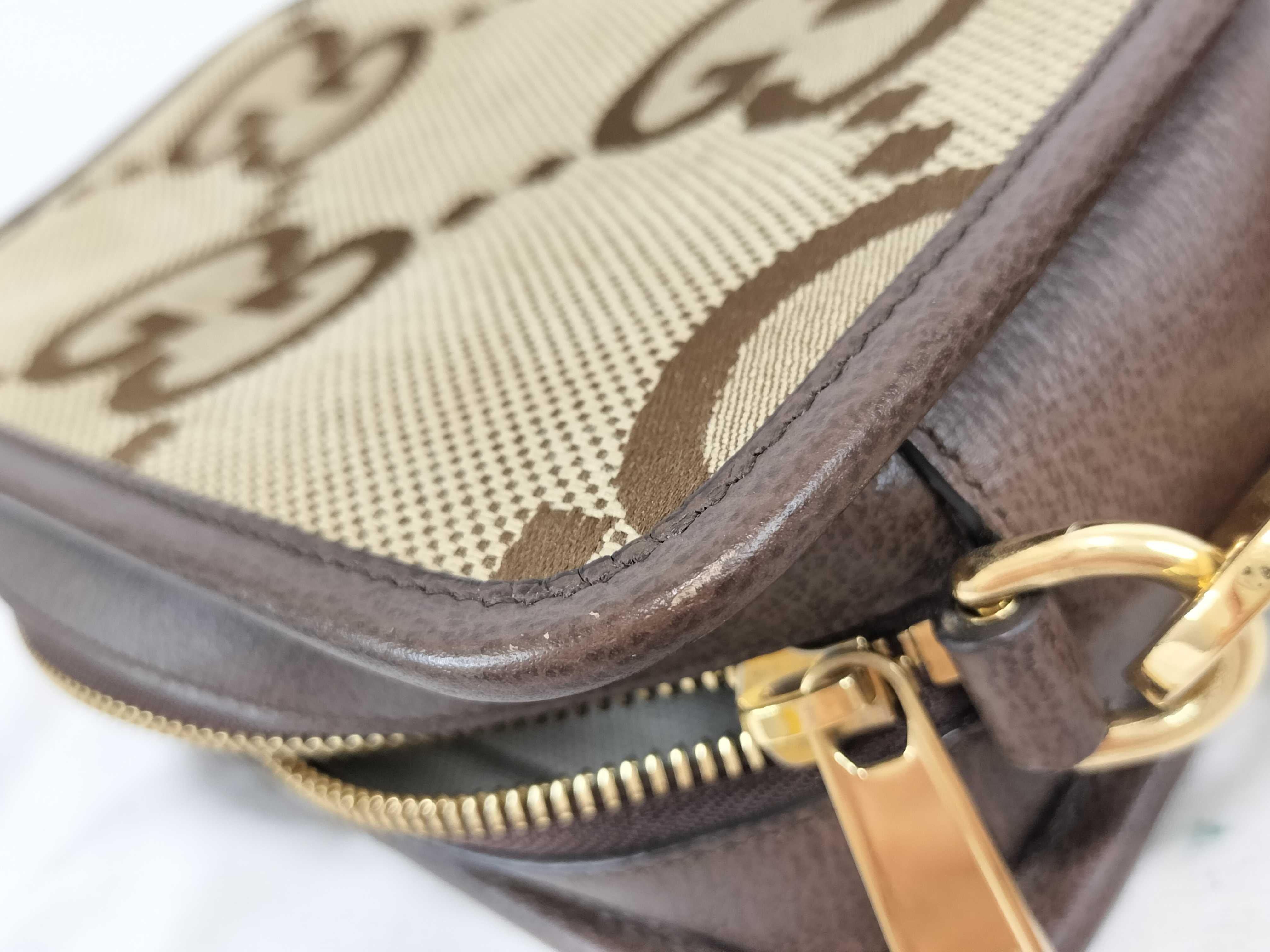 GG Jumbo GG Canvas x Leather Shoulder Bag, Beige, 696075 (Shoulder Bag) — view 14