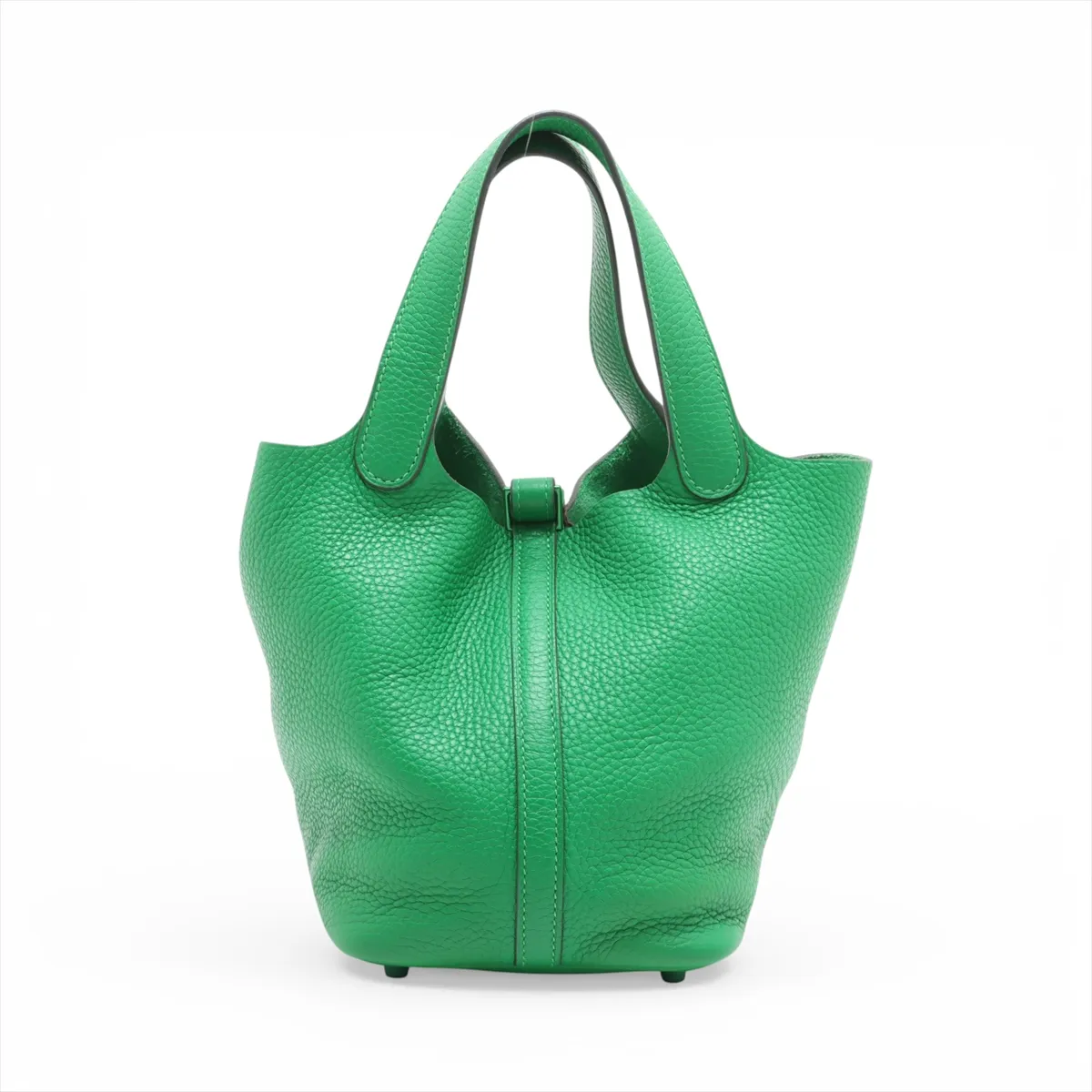 Picotan Lock 18 PM Monochrome Taurillon Clemence Bamboo Green Hardware Z:2021 — view 2