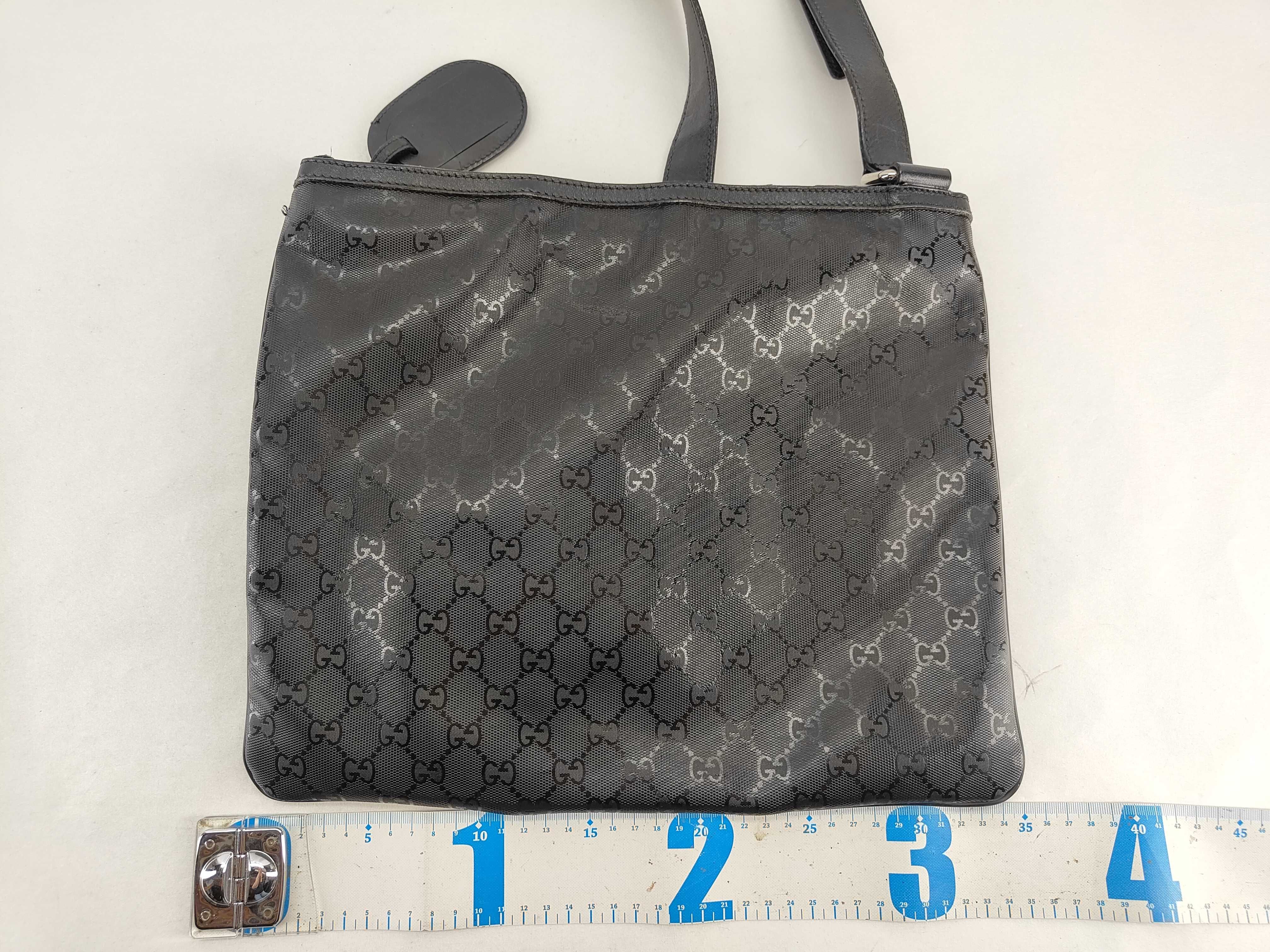 GG Imprime Gucci 269379 GG Imprime Fiat 500 Collaboration Sherry Line Shoulder Bag Coated Canvas Leather Black Shoulder Bag — view 2