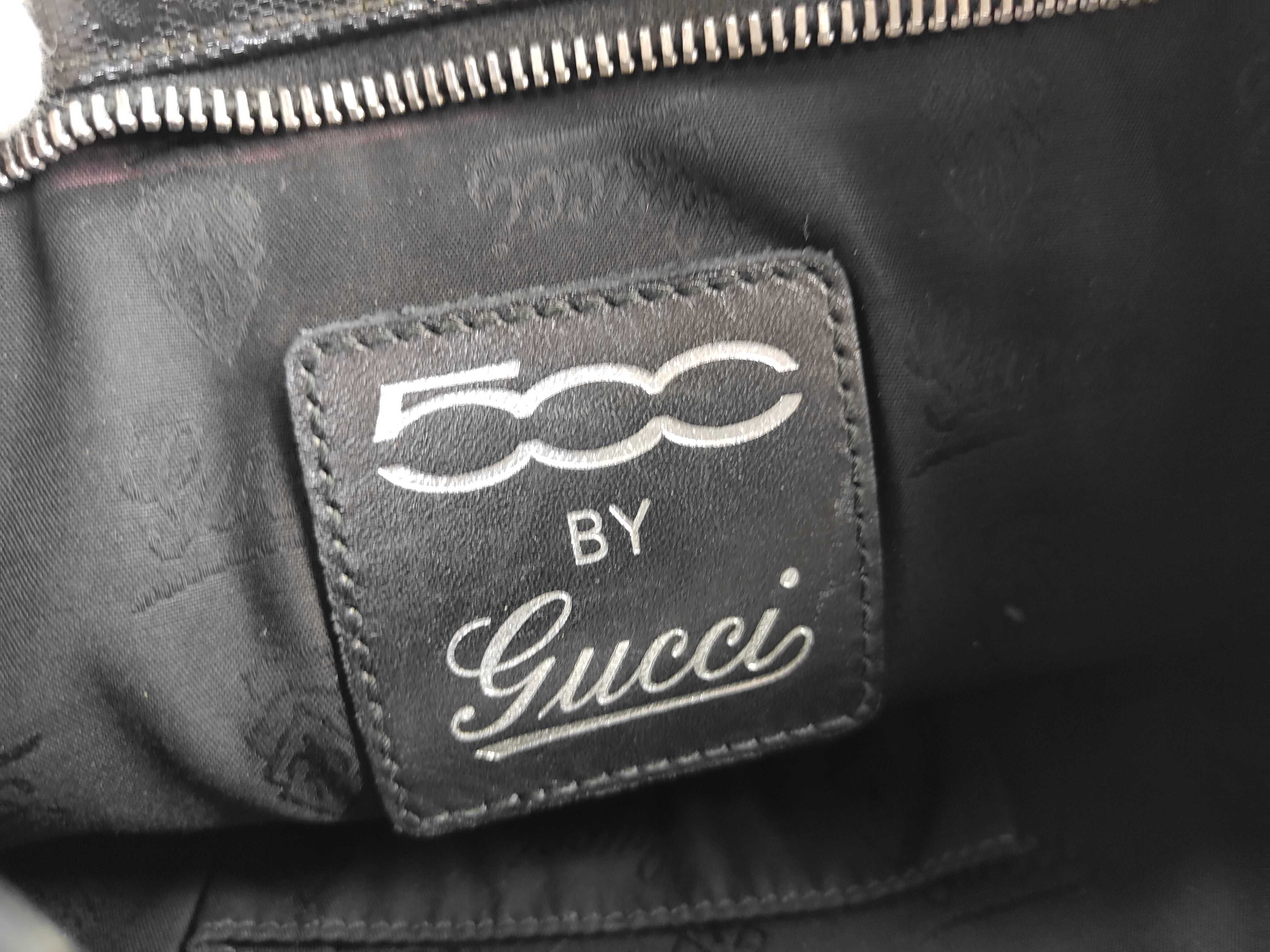 GG Imprime Gucci 269379 GG Imprime Fiat 500 Collaboration Sherry Line Shoulder Bag Coated Canvas Leather Black Shoulder Bag — view 12