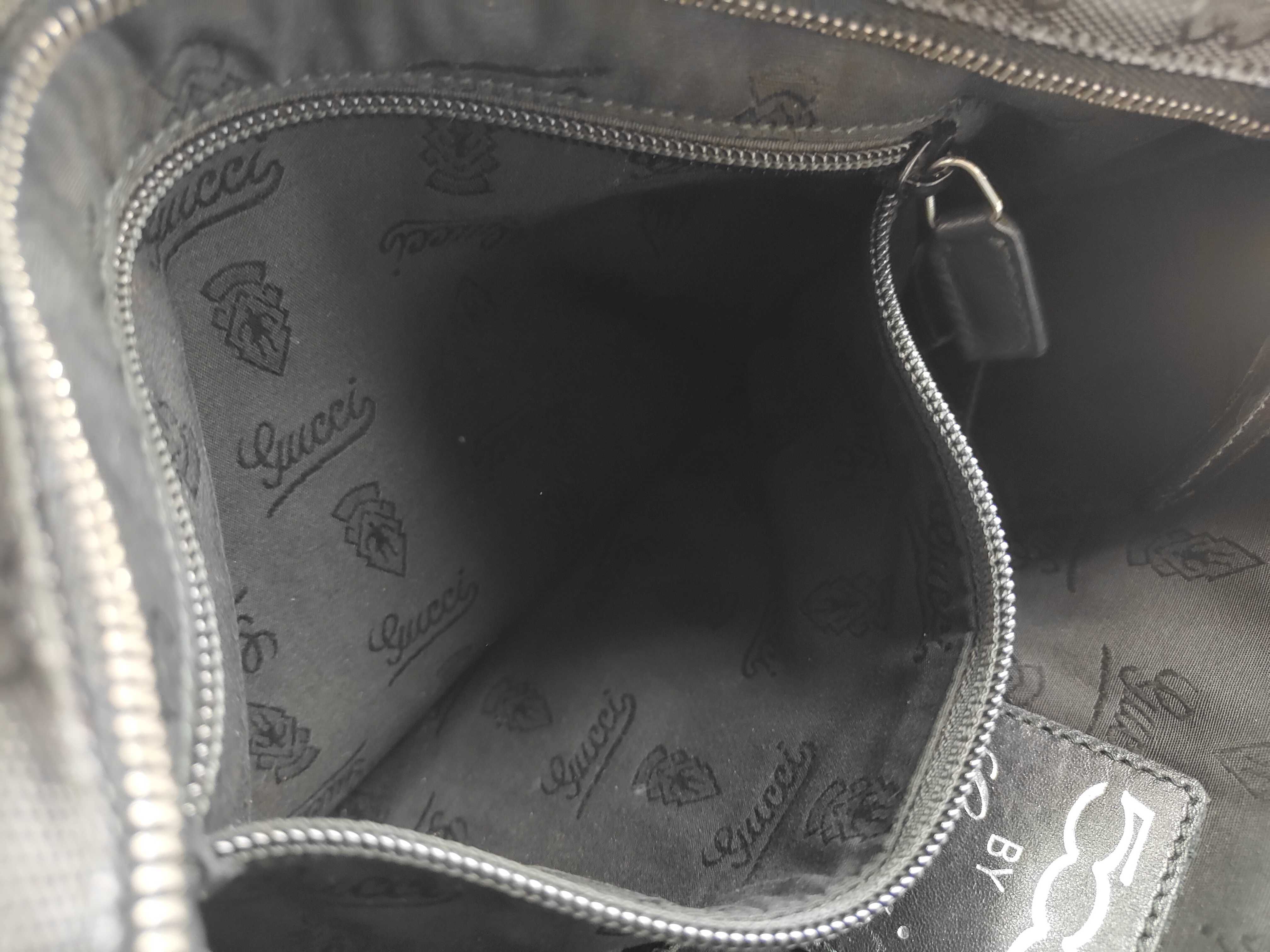 GG Imprime Gucci 269379 GG Imprime Fiat 500 Collaboration Sherry Line Shoulder Bag Coated Canvas Leather Black Shoulder Bag — view 14