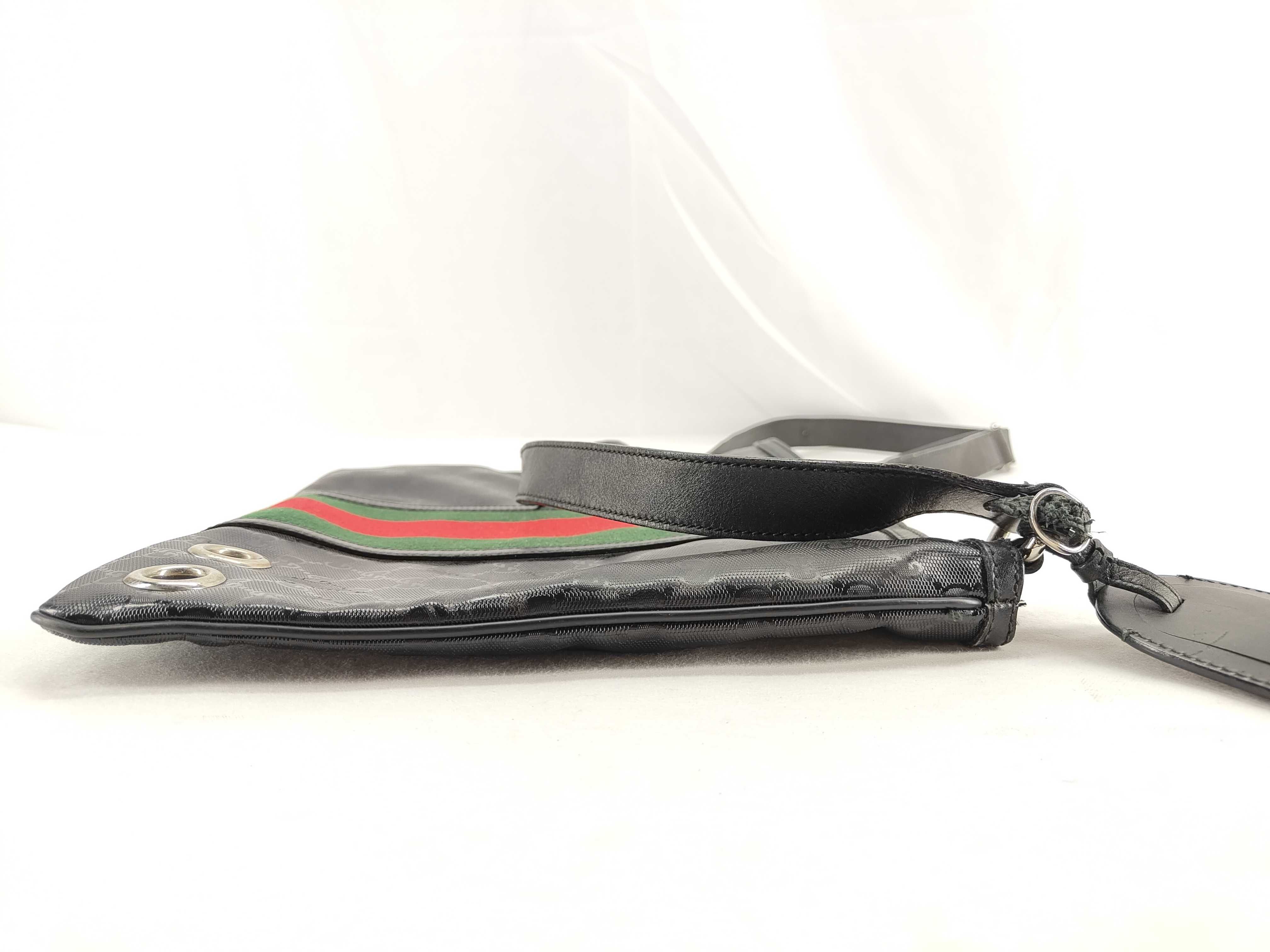 GG Imprime Gucci 269379 GG Imprime Fiat 500 Collaboration Sherry Line Shoulder Bag Coated Canvas Leather Black Shoulder Bag — view 3