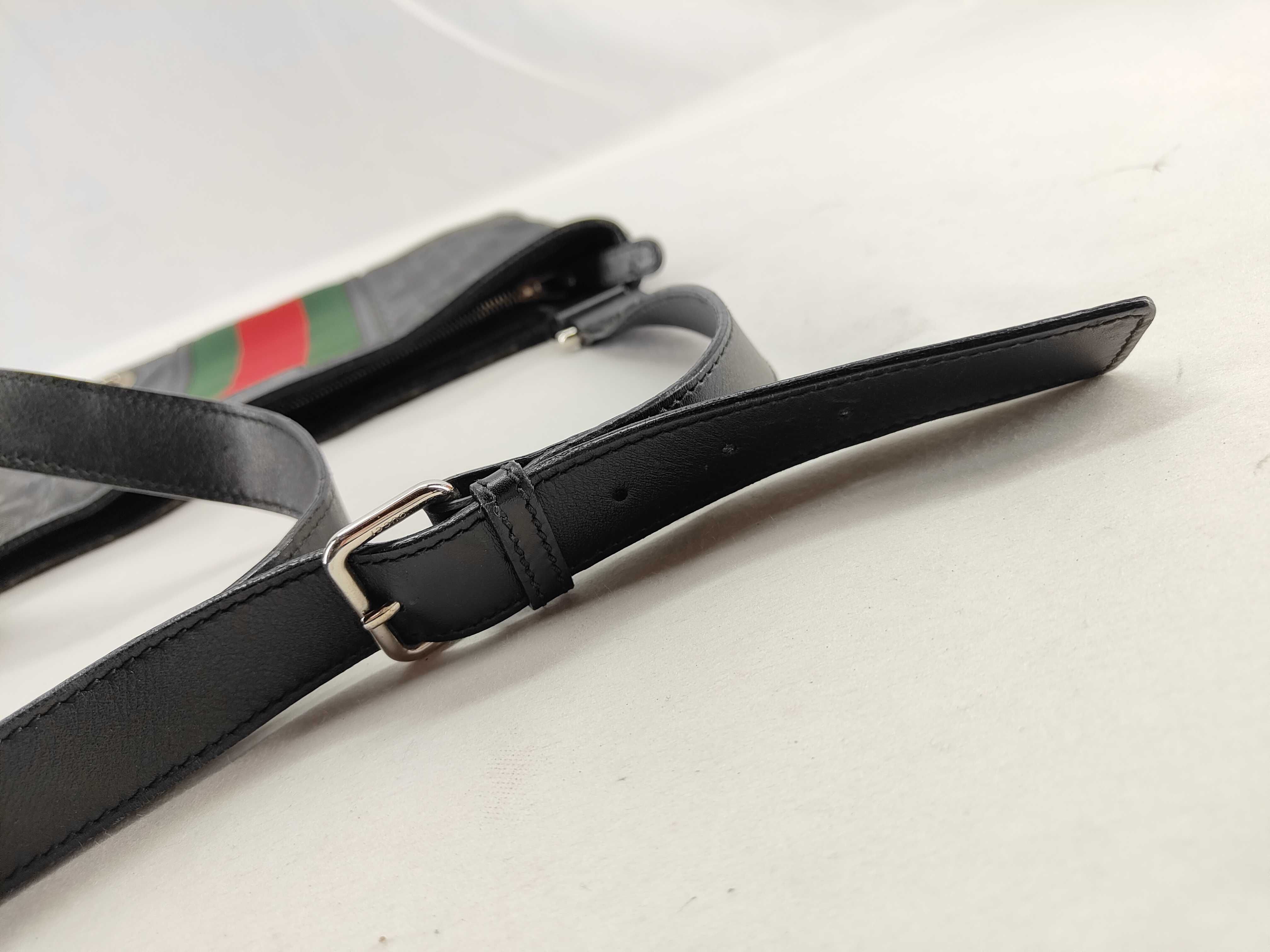 GG Imprime Gucci 269379 GG Imprime Fiat 500 Collaboration Sherry Line Shoulder Bag Coated Canvas Leather Black Shoulder Bag — view 5