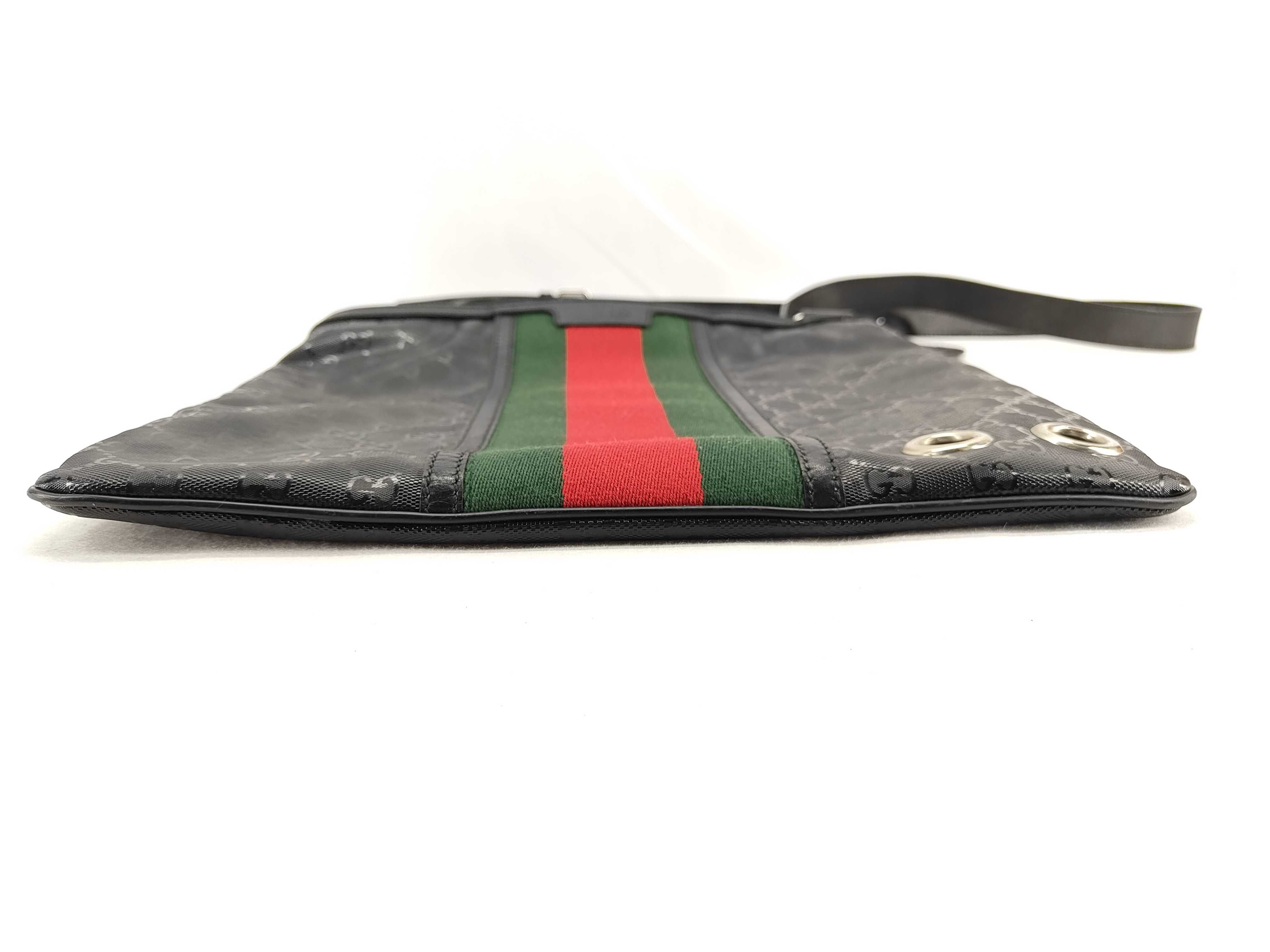 GG Imprime Gucci 269379 GG Imprime Fiat 500 Collaboration Sherry Line Shoulder Bag Coated Canvas Leather Black Shoulder Bag — view 10