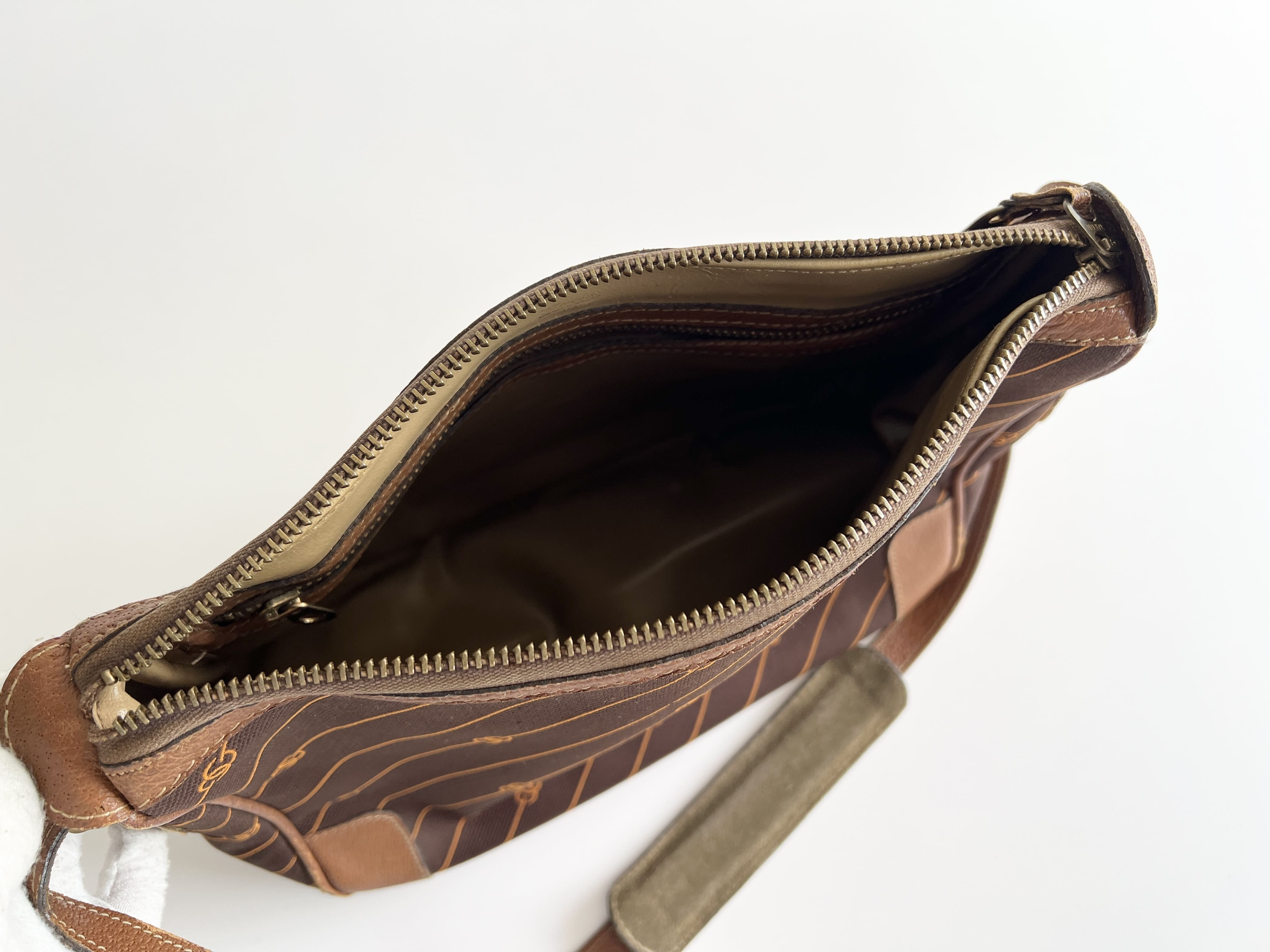 GG Canvas Leather Logo Stripe One Shoulder Bag — view 5