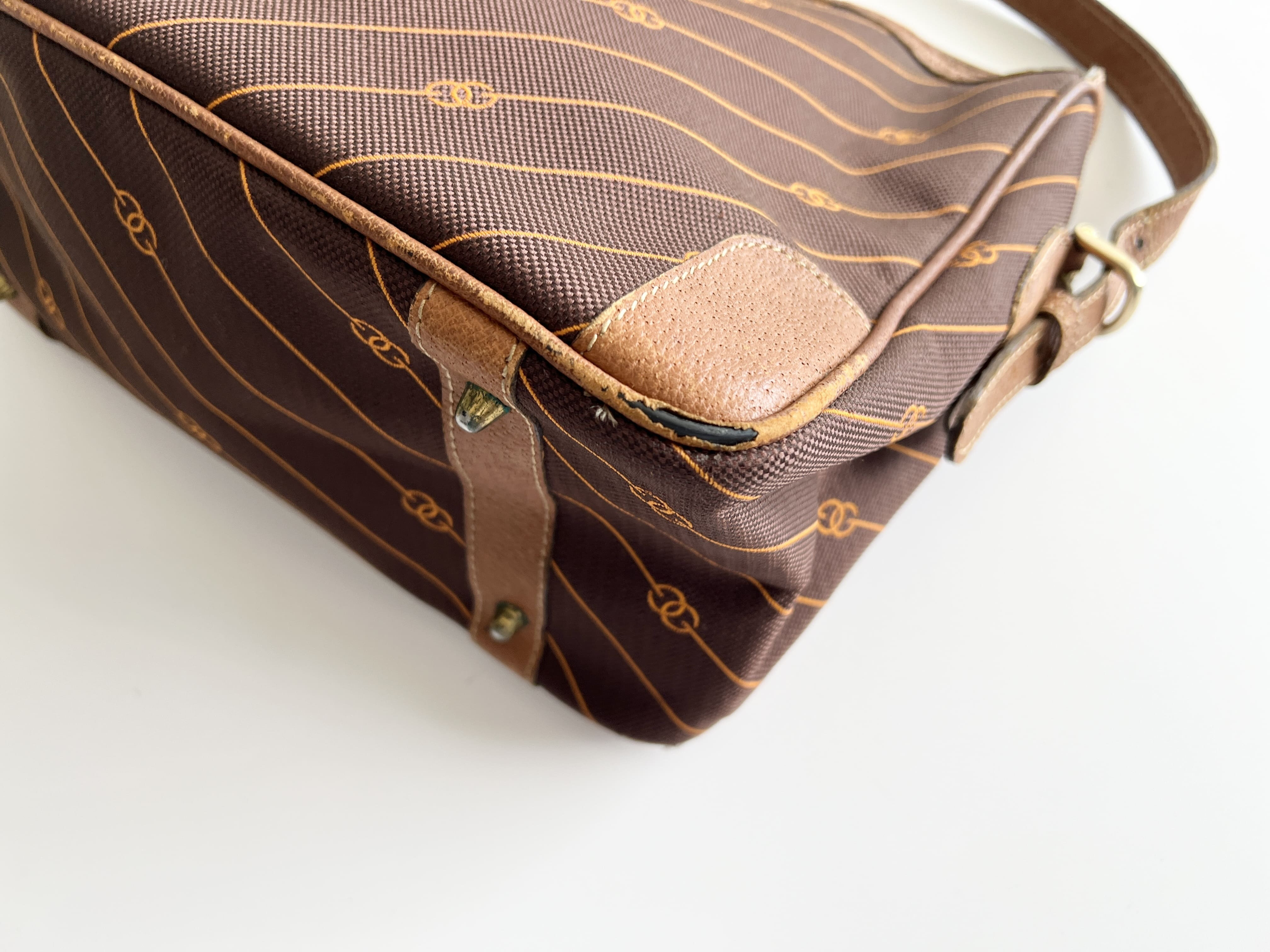 GG Canvas Leather Logo Stripe One Shoulder Bag — view 10