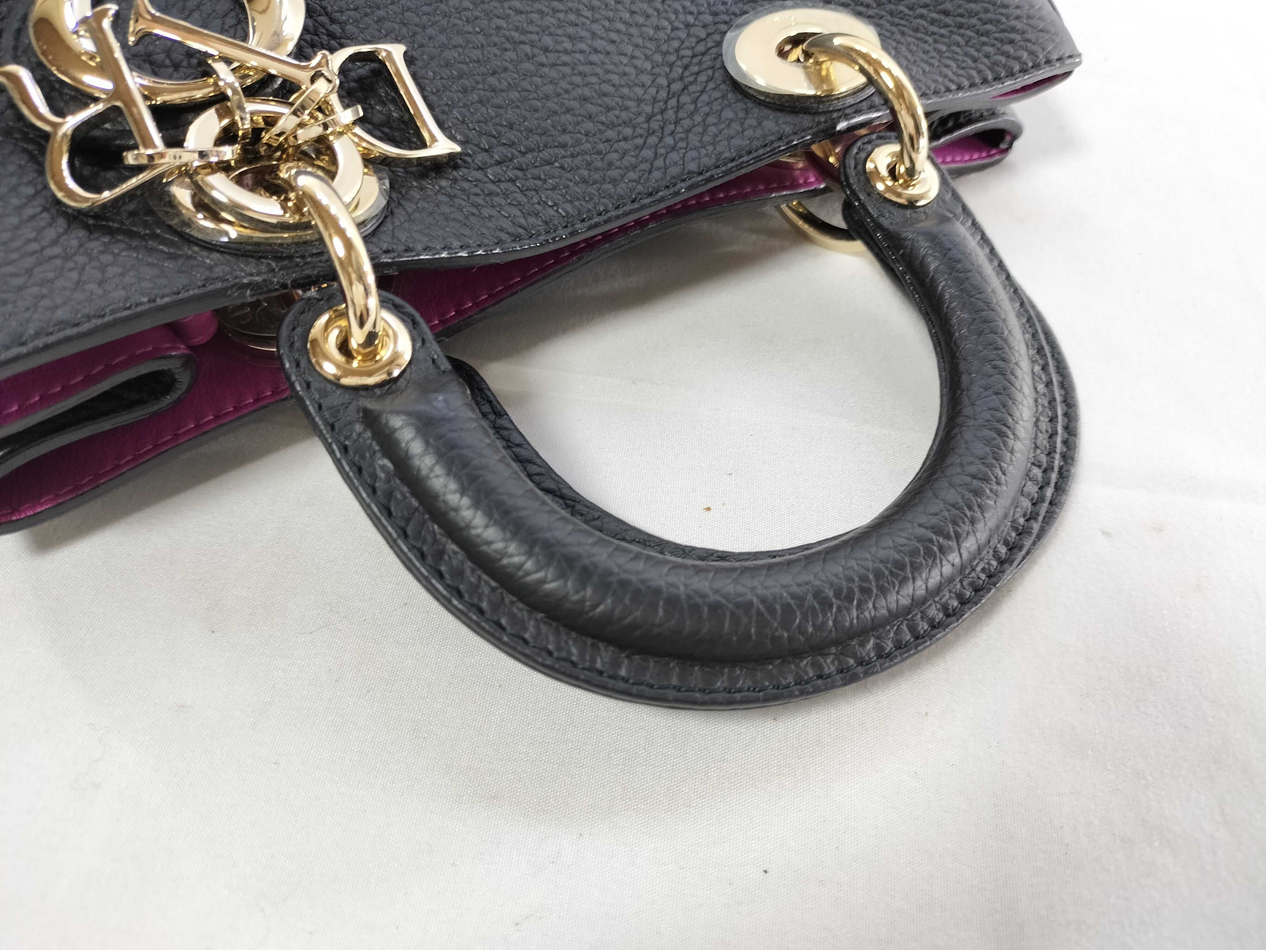 Diorissimo Mini 2-Way Bag, Leather, Black Bicolor Handbag — view 3