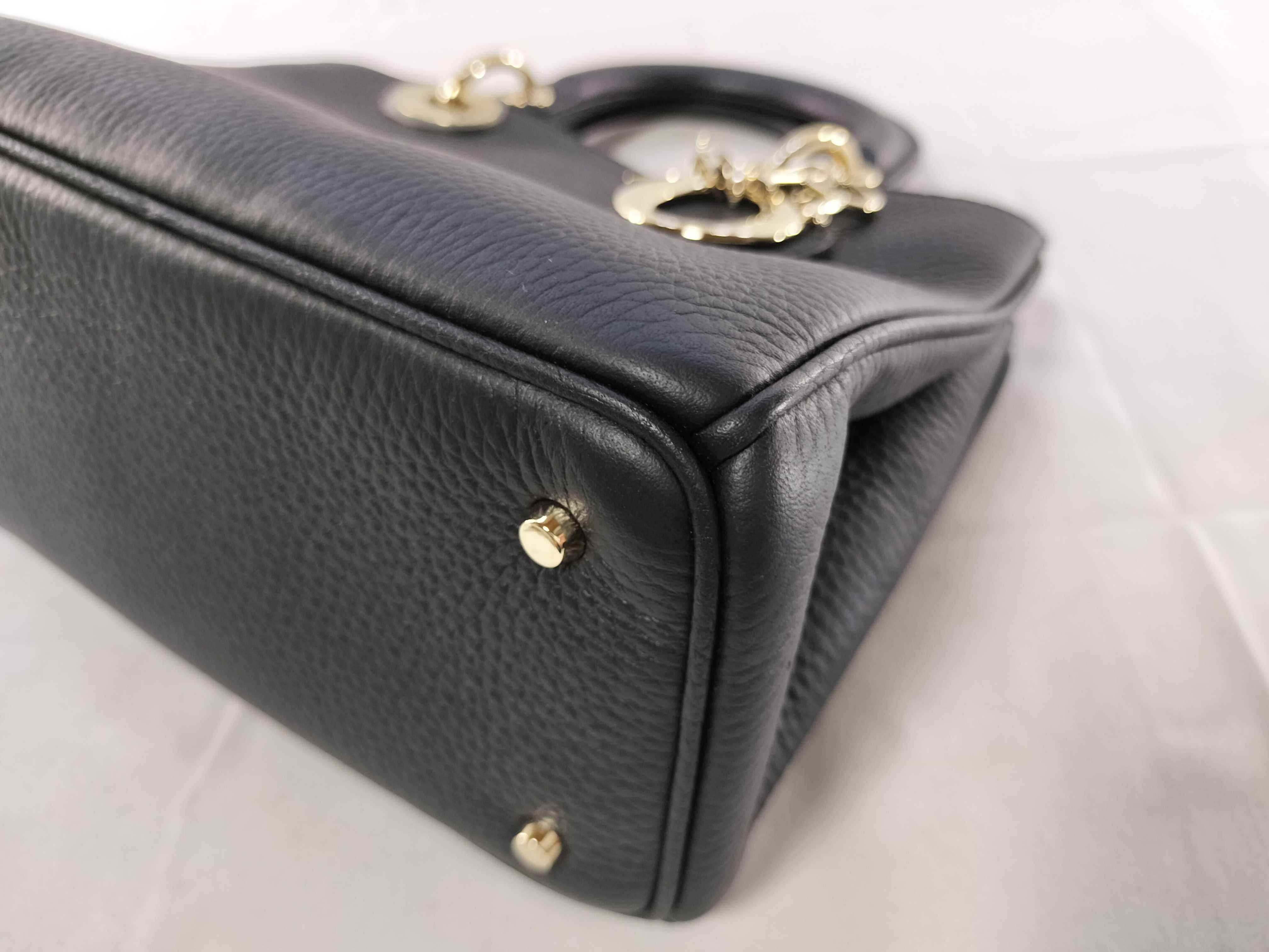 Diorissimo Mini 2-Way Bag, Leather, Black Bicolor Handbag — view 6