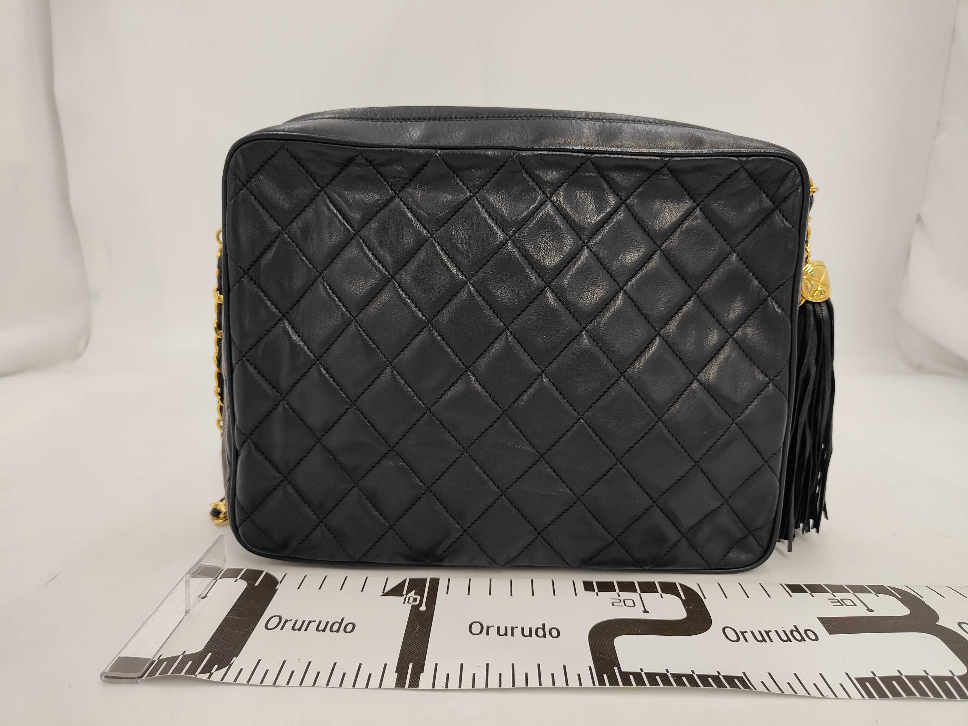 Matelassé Lambskin Chain Shoulder Bag with Fringe — view 2