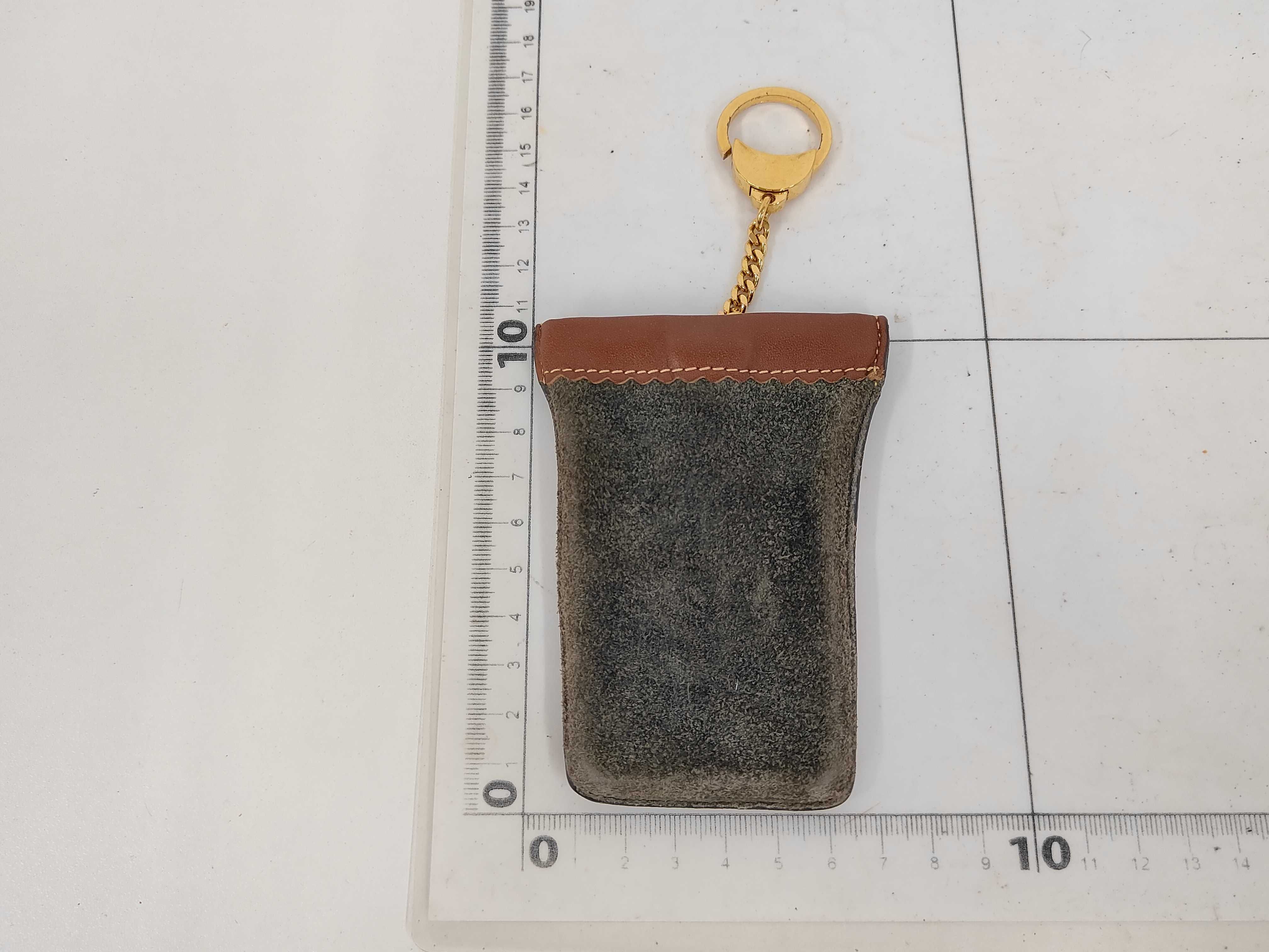 Anagram Suede Keychain Key Case — view 2