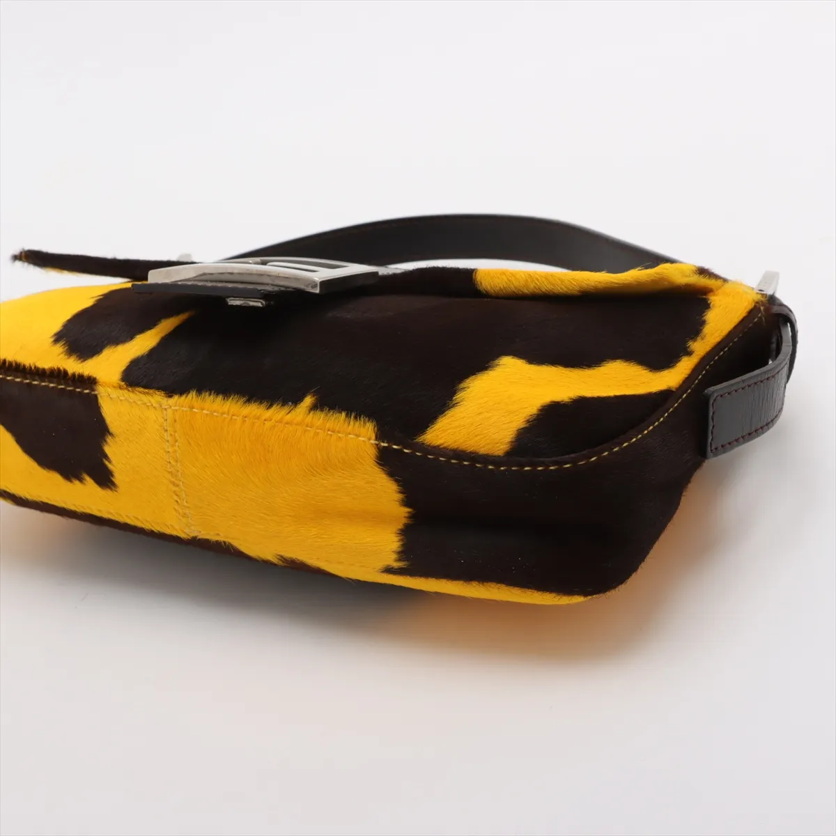 Mamma Bucket Harako x Leather Shoulder Bag Brown x Yellow 26424 — view 3