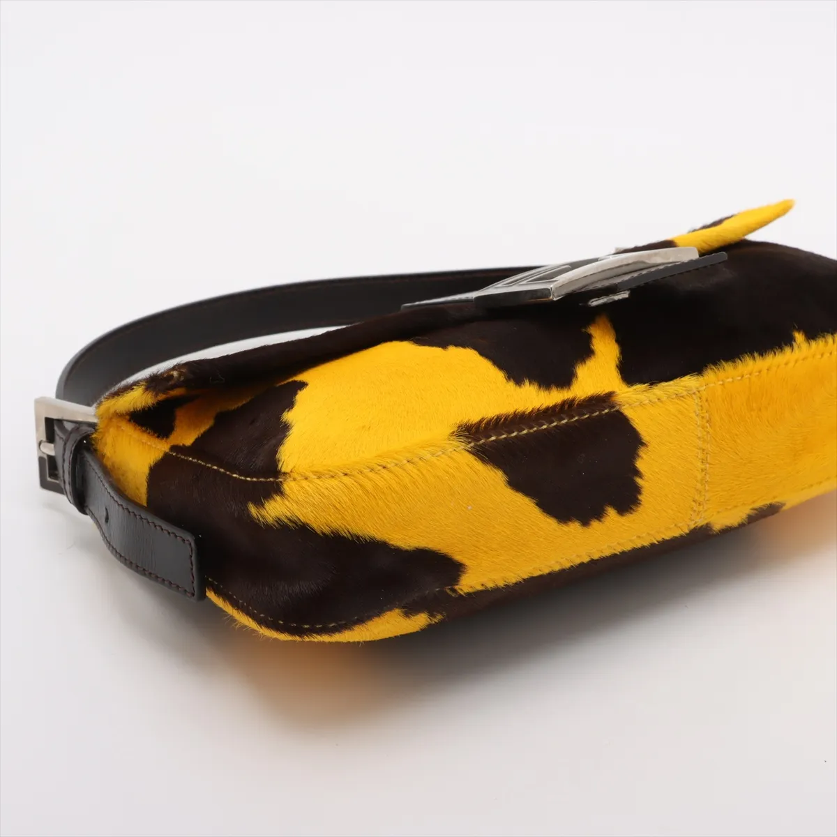 Mamma Bucket Harako x Leather Shoulder Bag Brown x Yellow 26424 — view 4