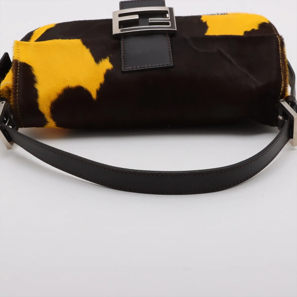 Mamma Bucket Harako x Leather Shoulder Bag Brown x Yellow 26424 — view 5