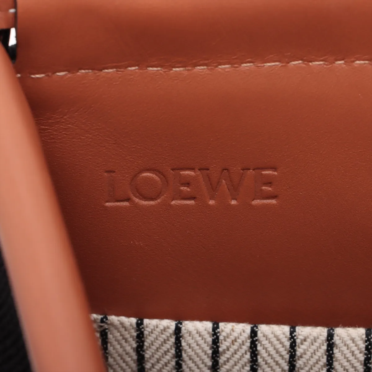 Cushion Canvas x Leather Tote Bag, Black x Brown — view 8