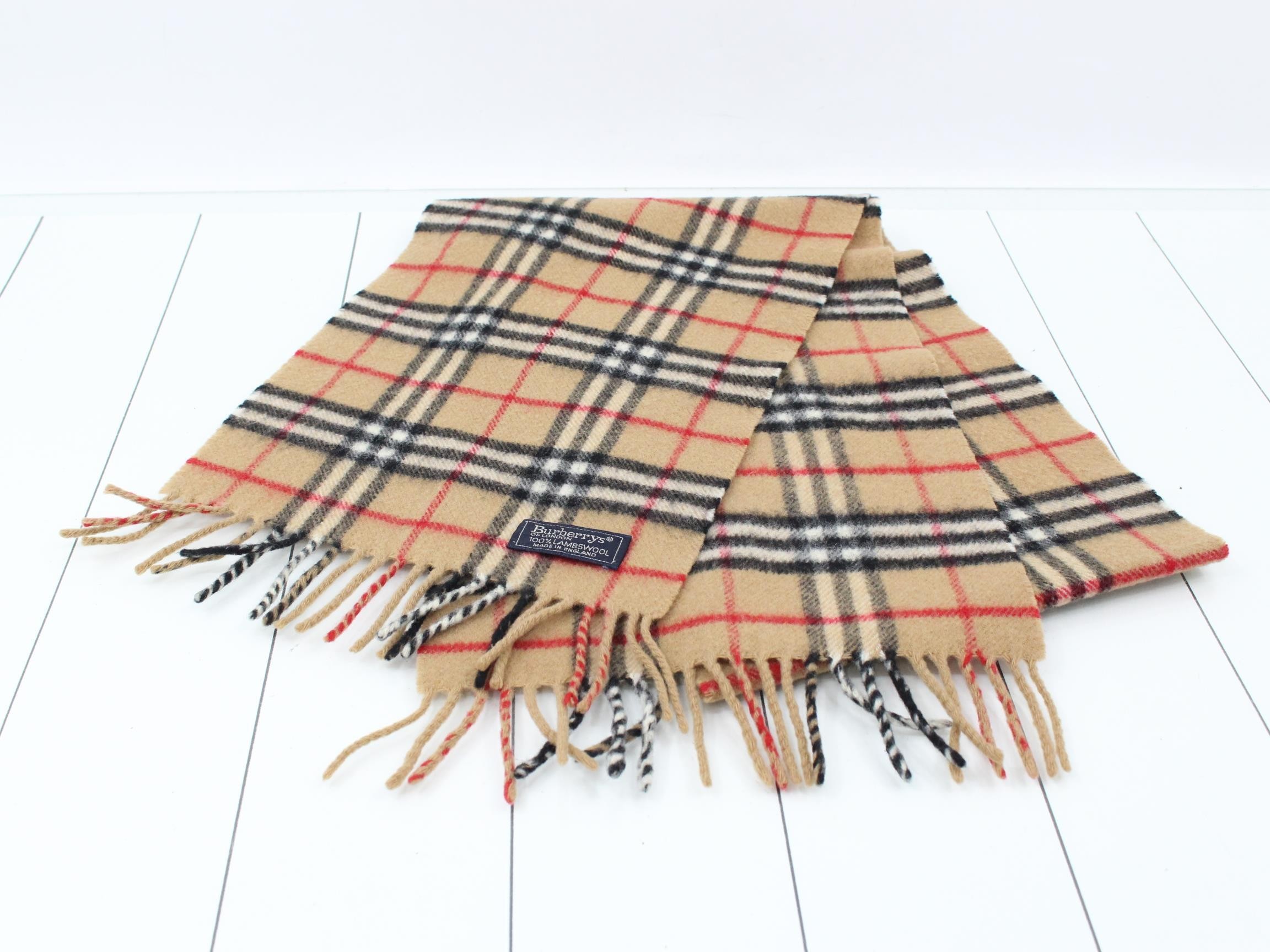 Nova Check Scarf, Beige — view 2