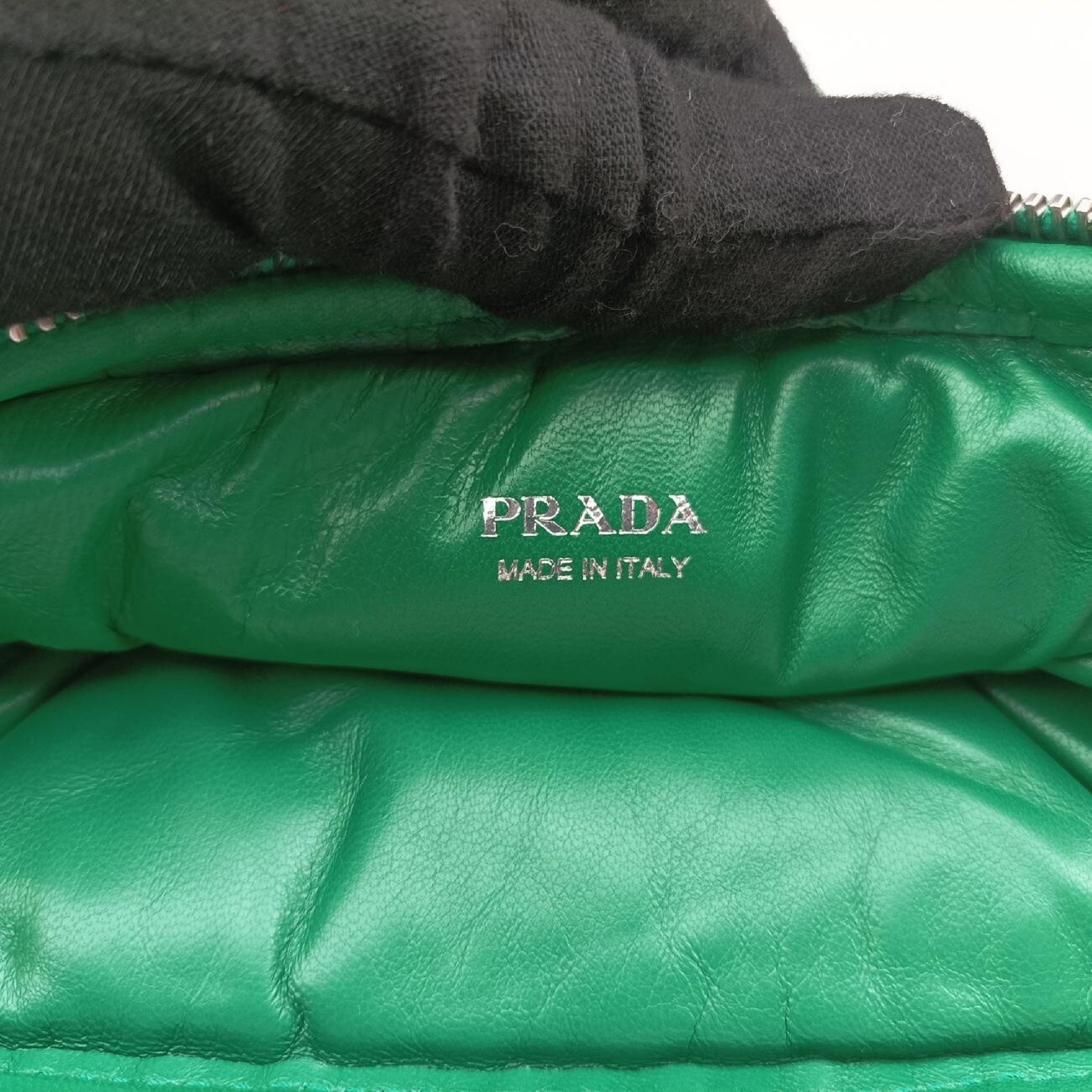 Triangle Mini Green Leather Shoulder Bag 1NR015 62 — view 7