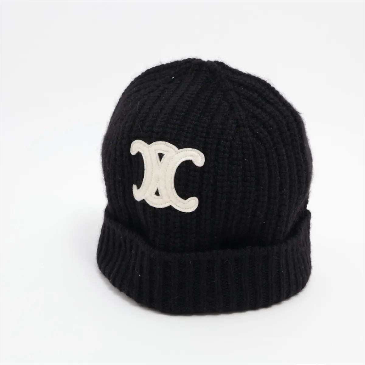 2AA32384D Triomphe Knit Cap Cashmere Black — view 2