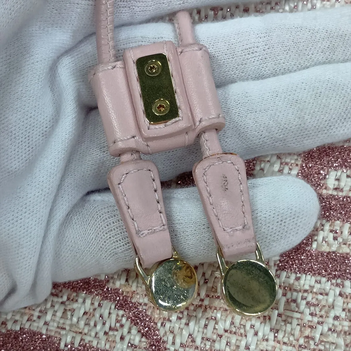 Deauville Tweed Chain Backpack, Pink with Gold Hardware, Item No. 27318418 (Serial No. 27) — view 15