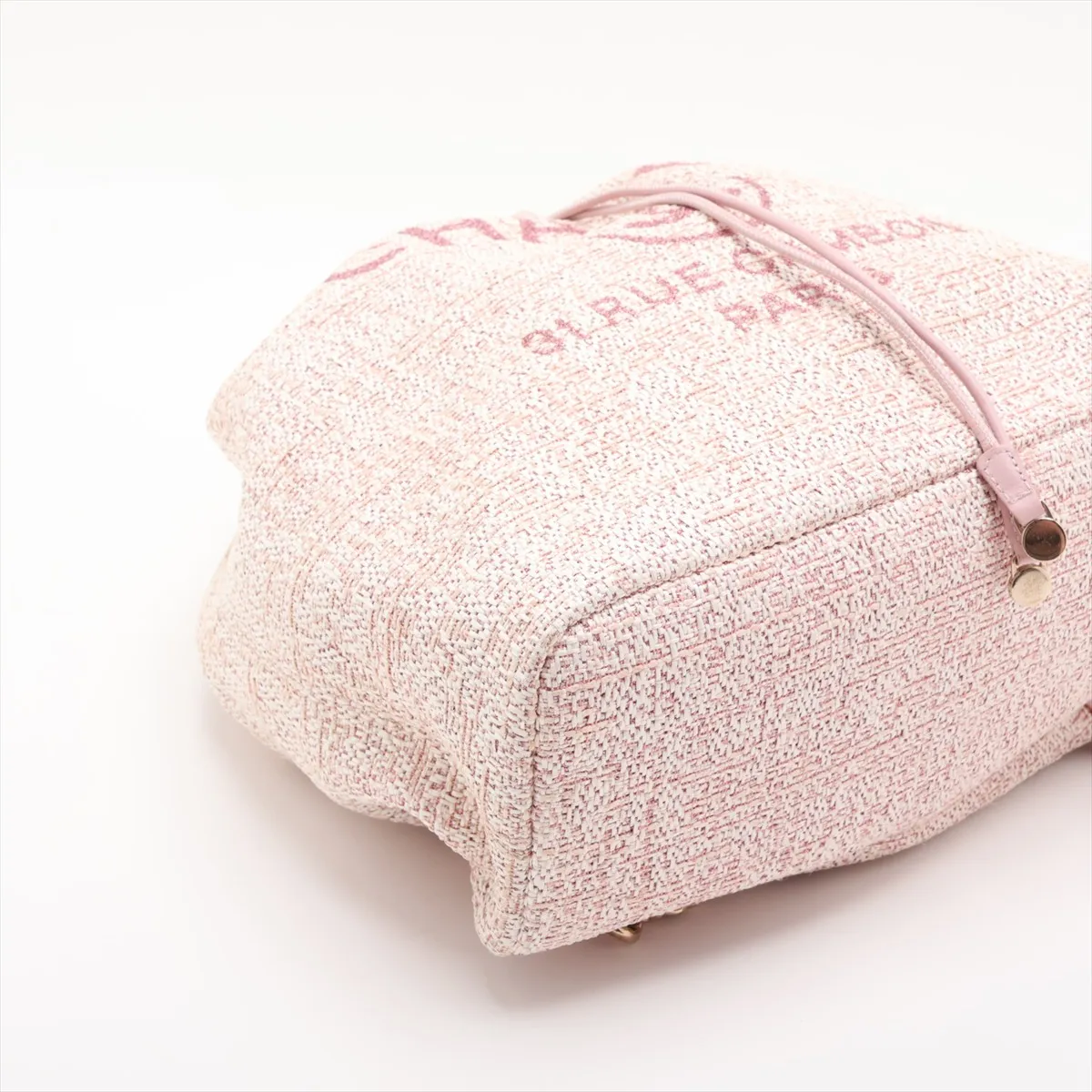 Deauville Tweed Chain Backpack, Pink with Gold Hardware, Item No. 27318418 (Serial No. 27) — view 4