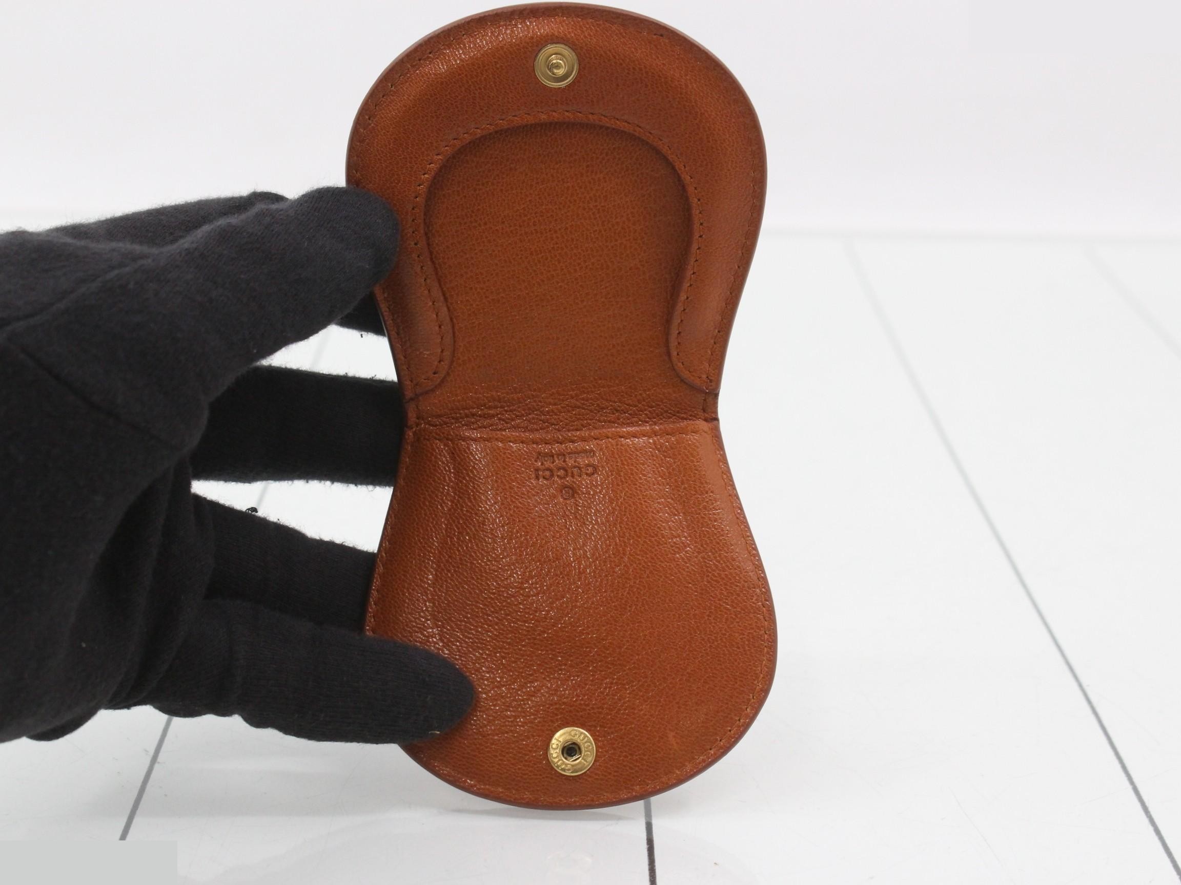 Interlocking Coin Case, Leather, Camel, Studs — view 4