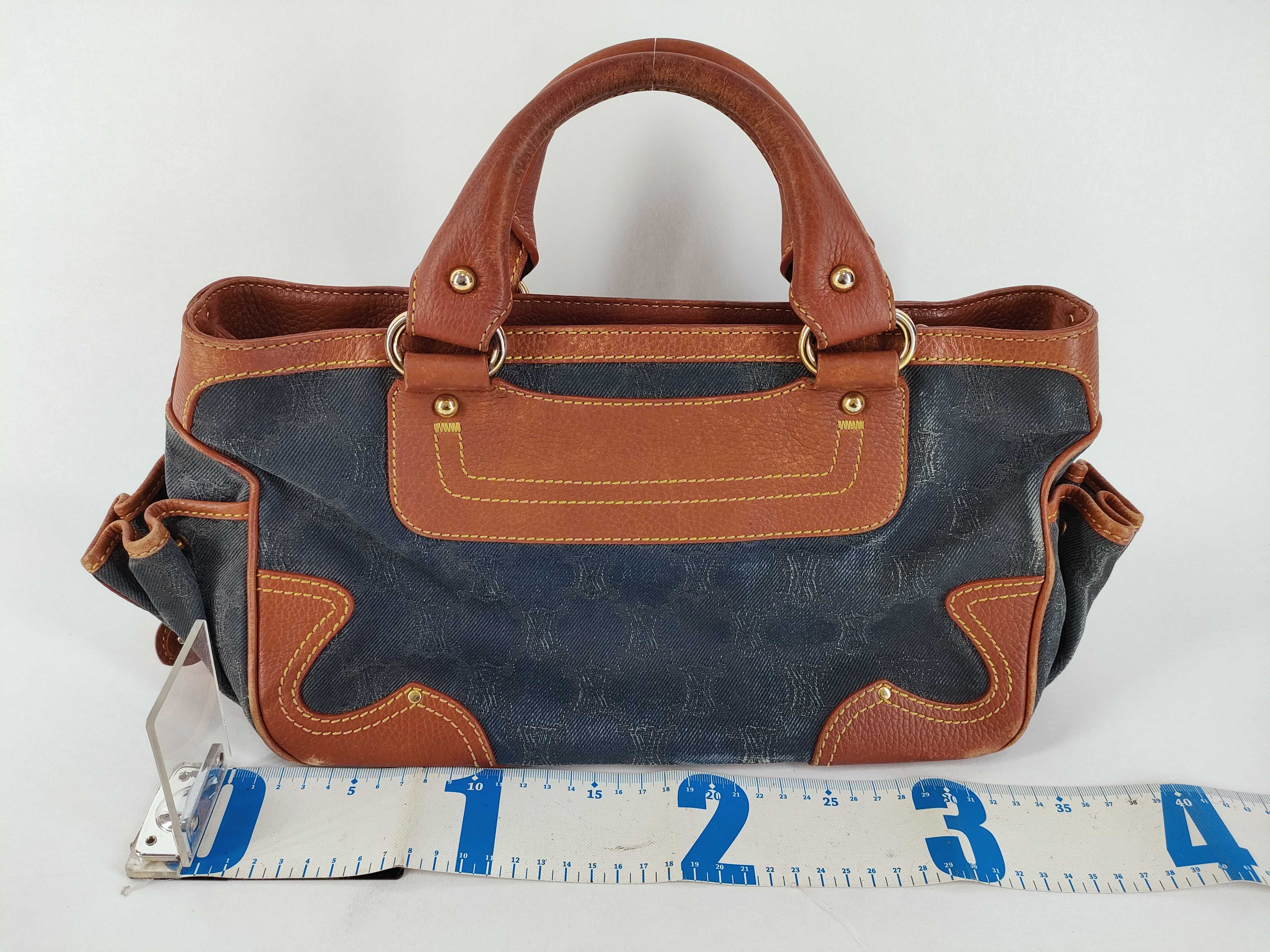 Boogie Bag Triomphe Denim Leather Handbag — view 2